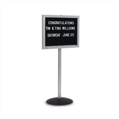 Single Pedestal Free-Standing Letter Board with Open-Face Design - Perfect for Office, Classroom, and Retail Store Signage