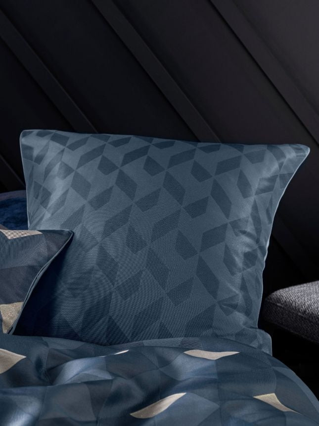 Premium Everett Navy European Pillowcase Set - 100% Cotton Luxury Bedding by Linen House - Perfect for Master Bedroom, Guest Room & Home Decor