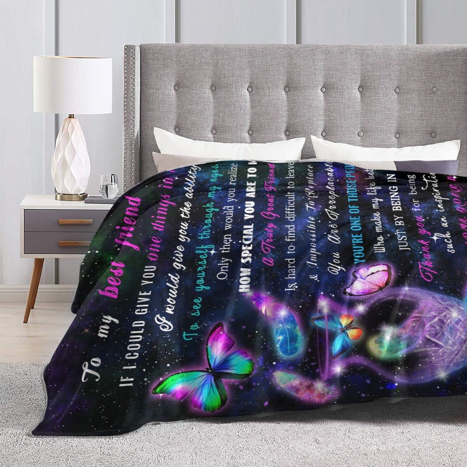 Best Super Soft Fleece Throw Blankets for Women - Cozy Lightweight Blanket Gift for Birthday, Christmas, BFF, Sisters (50