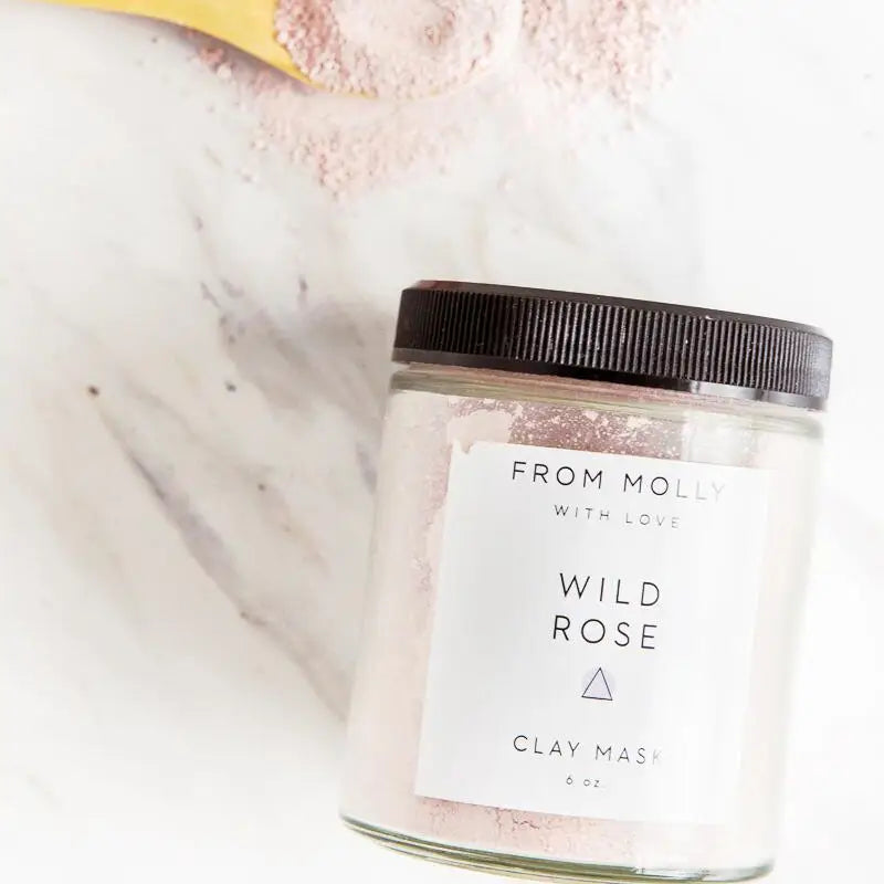 Organic Wild Rose Clay Mask for Glowing Skin - Deep Cleansing & Pore Minimizing Facial Treatment - Perfect for Acne-Prone & Sensitive Skin - Spa Day & Self-Care Essential