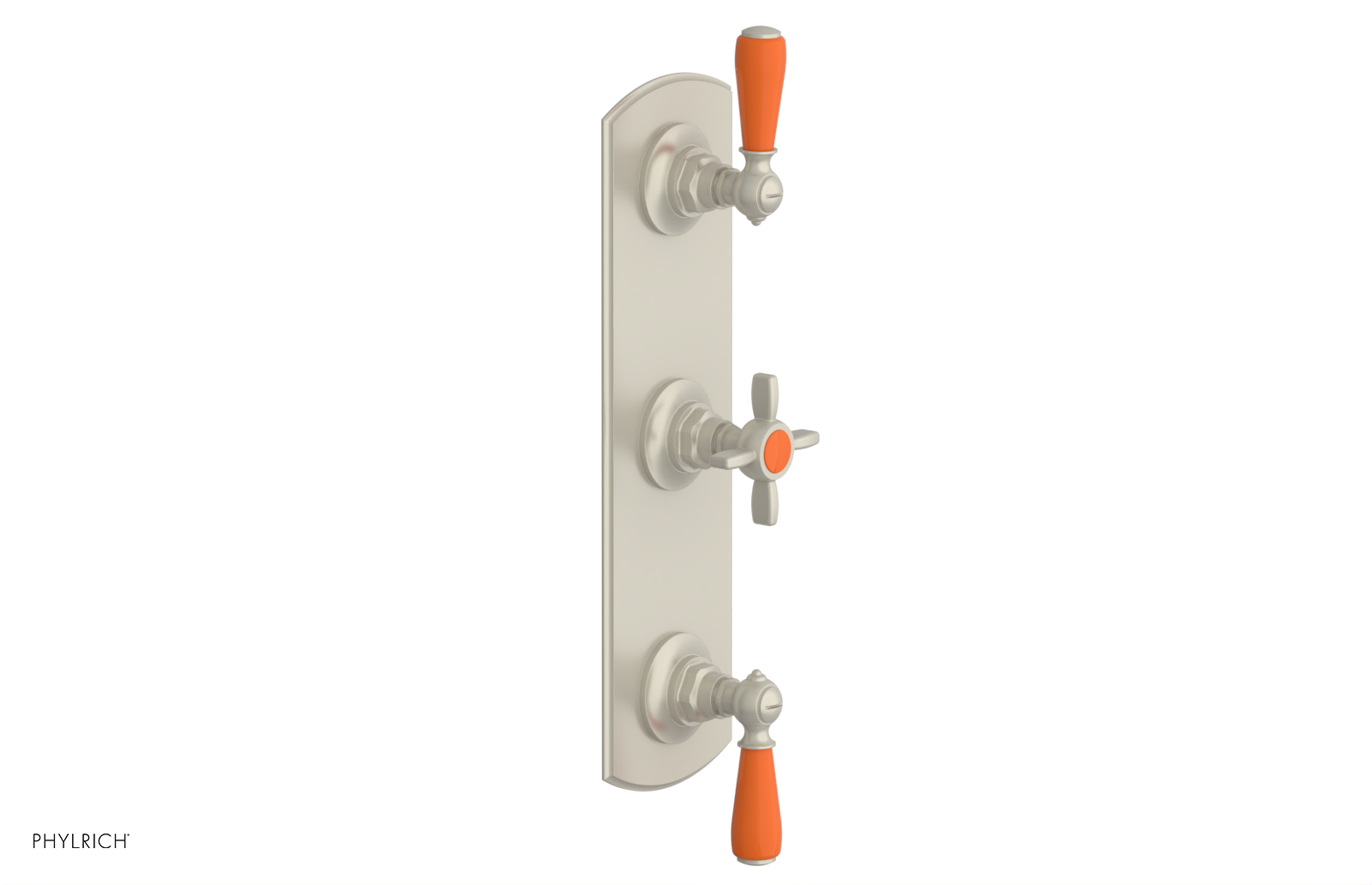Jamestown Thermostatic Shower Valve with Dual Volume Control - Orange Accent Trim - Perfect for Modern Bathroom Renovations & Spa-Like Showers