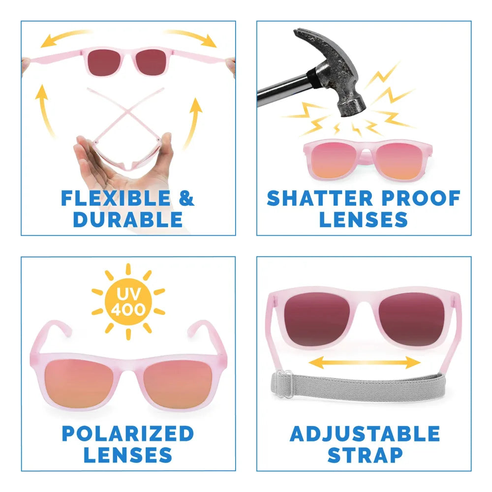 Jan + Jul Urban Xplorer Sunglasses - Frosty Blue Aurora Polarized UV Protection - Stylish Outdoor Shades for Hiking, Driving & Beach Vacations