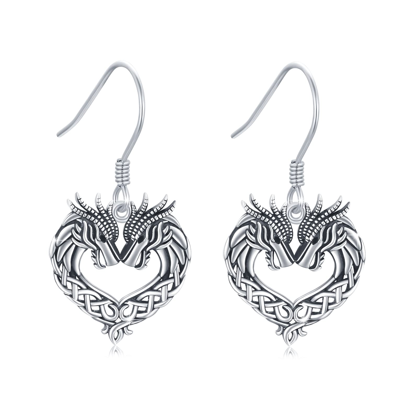 925 Sterling Silver Celtic Animal Earrings for Women - Dragon, Horse, Wolf Dangle Drop Earrings | Unique Celtic Jewelry Gifts for Her | Perfect for Parties, Weddings & Everyday Wear