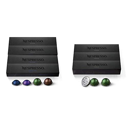 Nespresso VertuoLine Coffee Pods - Dark Roast & Espresso Capsules (40 Count) + Stormio Dark Roast (30 Count) for Rich Flavor - Perfect for Home & Office Coffee Brewing