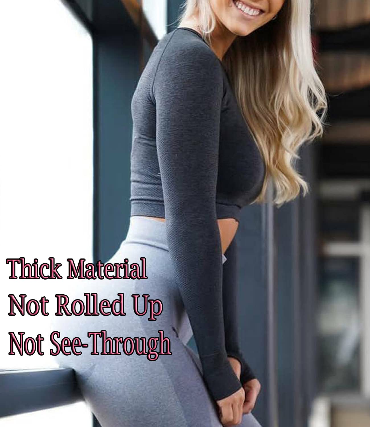 Seamless Women's Workout Crop Top - Long Sleeve Athletic Shirt for Gym, Yoga & Fitness Training | Moisture-Wicking & Comfortable for Running, HIIT & Cardio Workouts