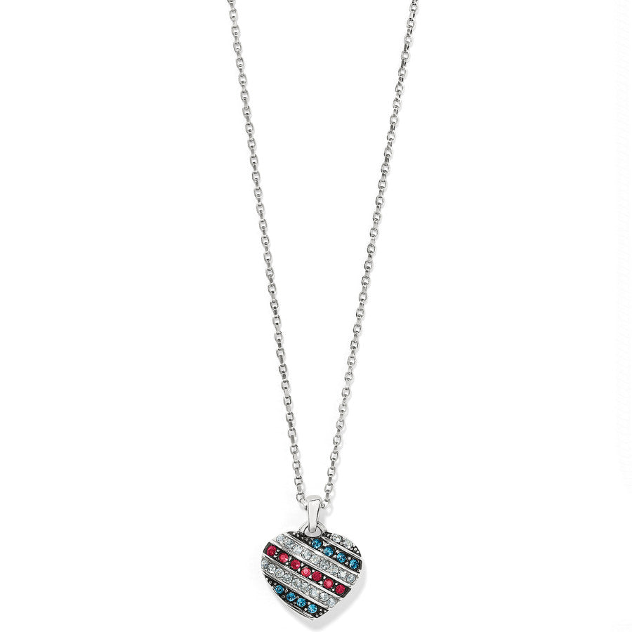 Americana Heart Necklace - Vintage Patriotic Jewelry for Women, Perfect for 4th of July, Valentine's Day & Everyday Wear