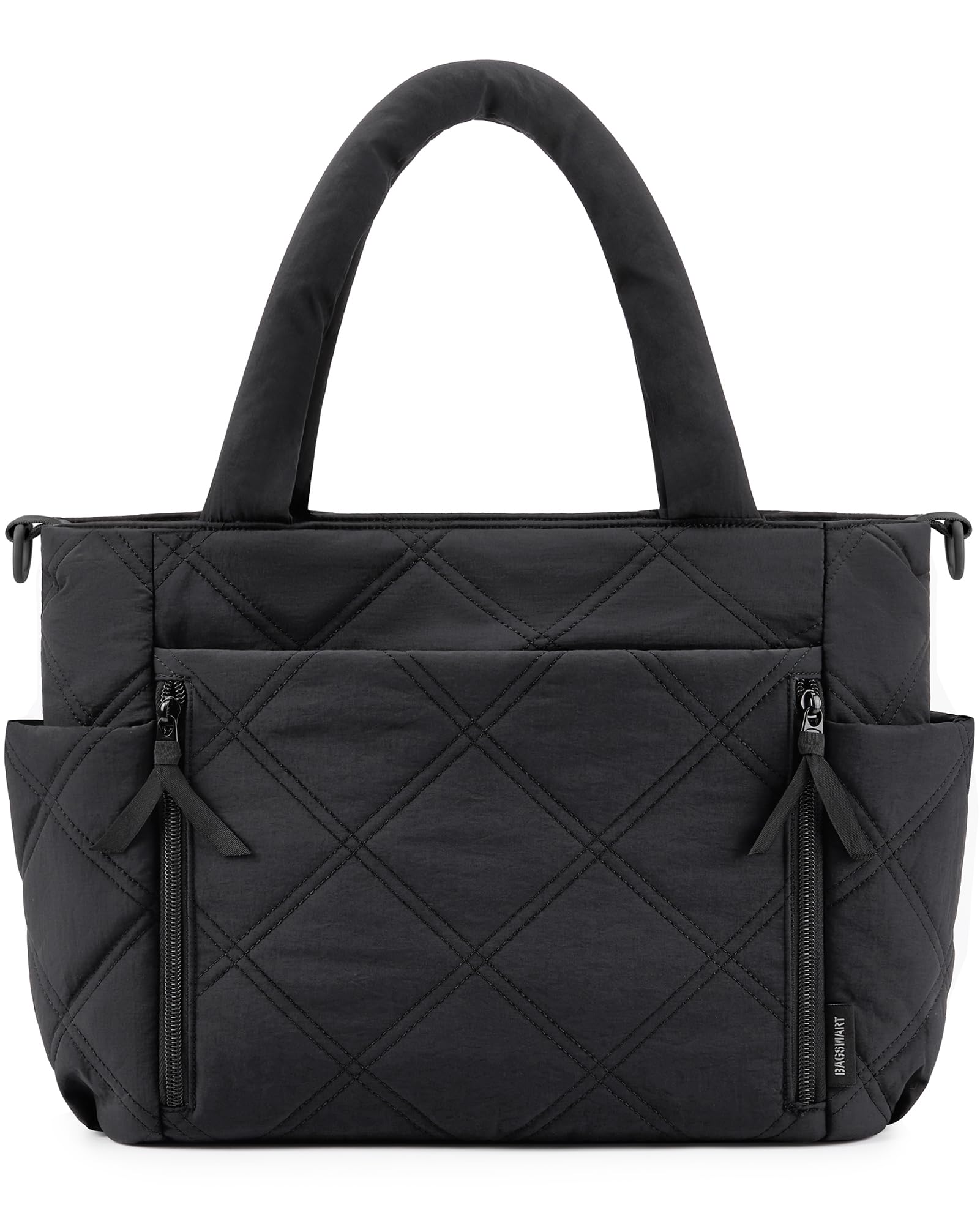BAGSMART Puffer Tote Bag for Women - Quilted Zipper Shoulder Handbag for Travel, Work & Gym | Stylish Waterproof Work Tote, Spacious Office Bag, Durable Commuter Purse for Professionals & Students