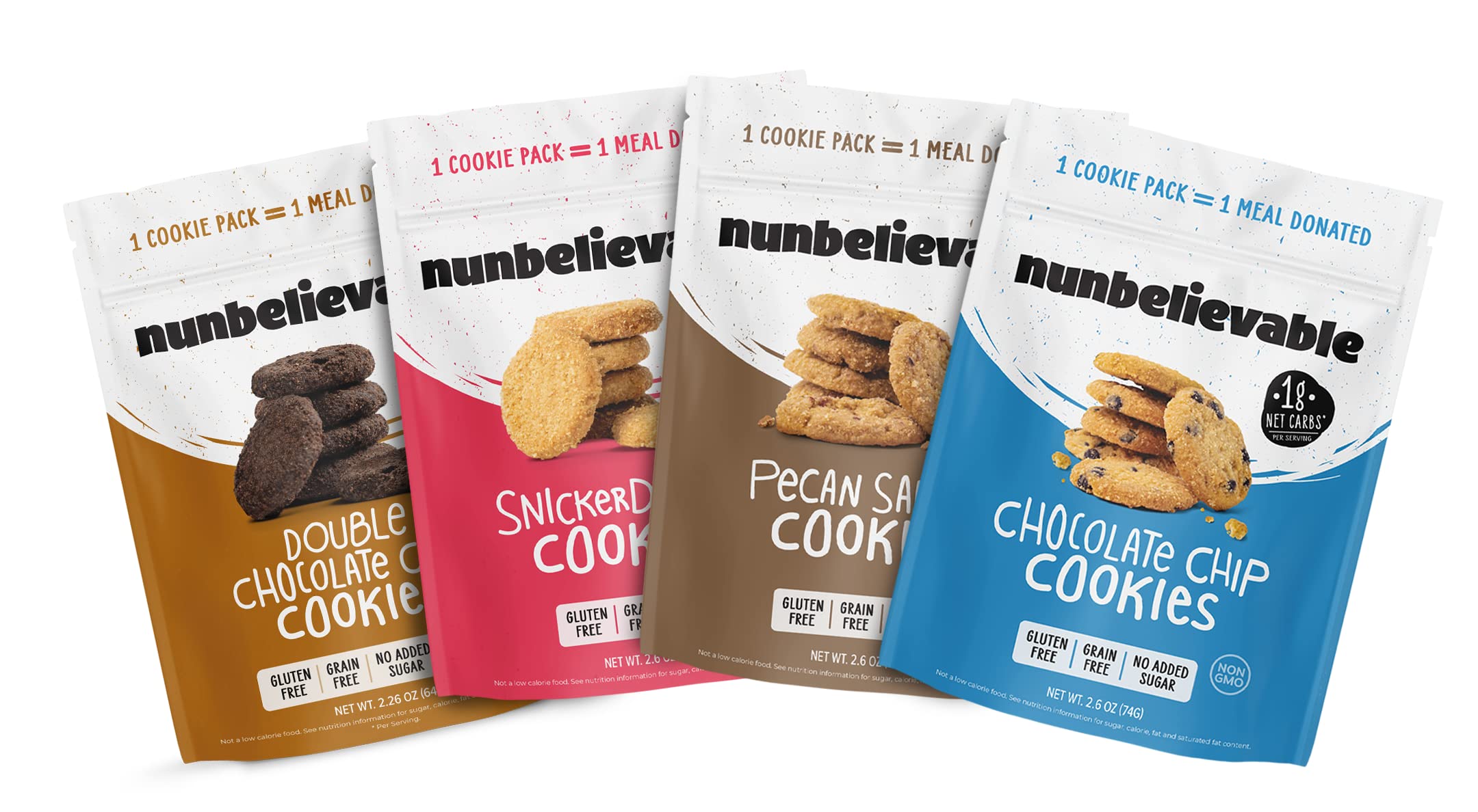 Nunbelievable Double Chocolate Keto Cookies - Gluten Free, Sugar Free, Low Carb Healthy Snacks (6 Pack, 2.26oz) | Perfect for Keto Diet, Diabetic-Friendly Dessert & On-the-Go Snacking