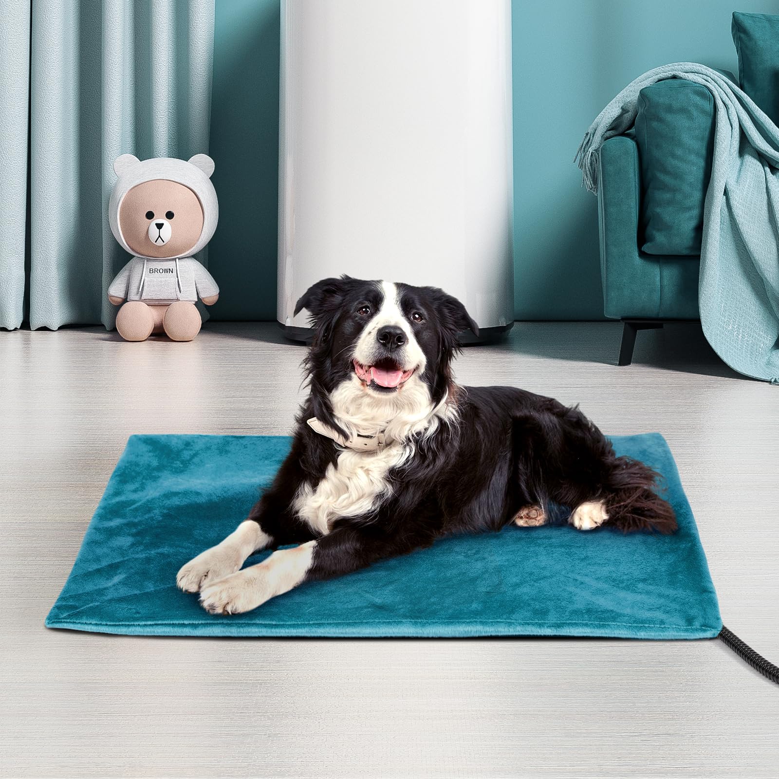 Niubya Electric Pet Heating Pad for Dogs & Cats - Adjustable Temperature, Waterproof, Timer - Chew-Resistant Cord & Soft Washable Cover - Perfect for Winter Warmth, Arthritis Relief & Indoor/Outdoor Pet Comfort