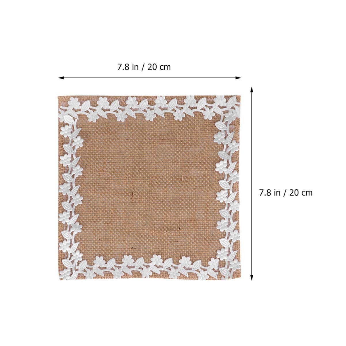 PRETYZOOM Natural Jute Table Placemats Set of 2 - Elegant Burlap Fabric with Decorative Lace Trim for Wedding, Bridal Shower, Baby Shower & Dinner Party Decorations - Perfect for Rustic, Farmhouse & Boho Chic Dining Table Settings