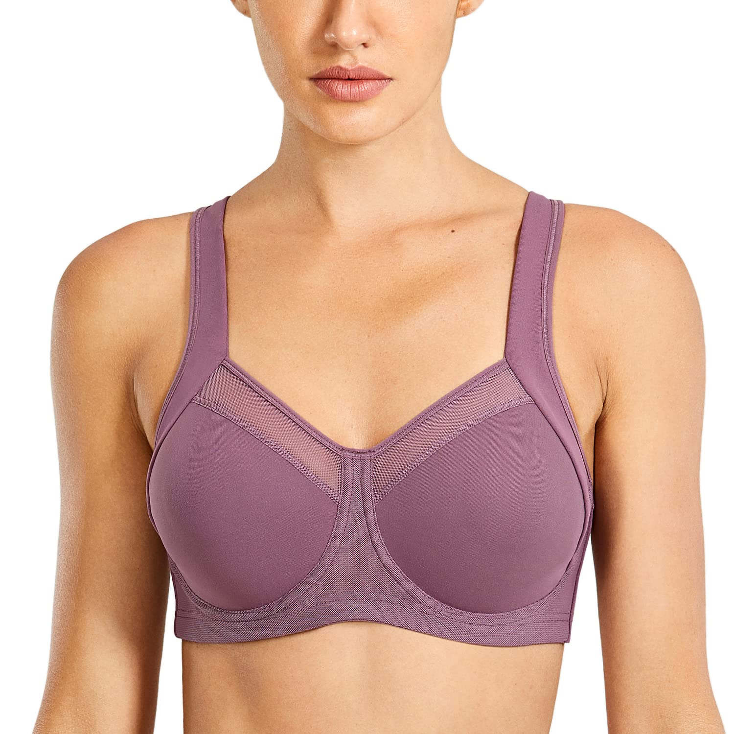SYROKAN High Impact Sports Bras for Women - Underwire Racerback Workout Bra with Adjustable Straps for Running, Gym & Fitness - No Bounce Support for High Intensity Exercise