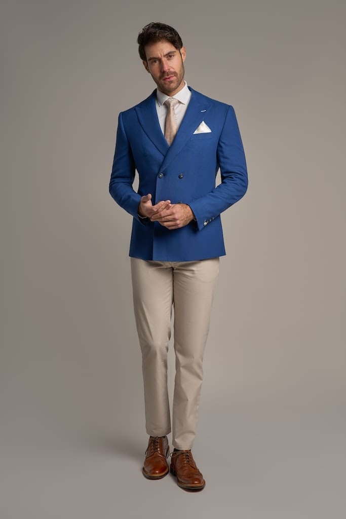Cavani Romeo Men's Double Breasted Electric Blazer - Stylish Formal Jacket for Business, Office & Evening Events