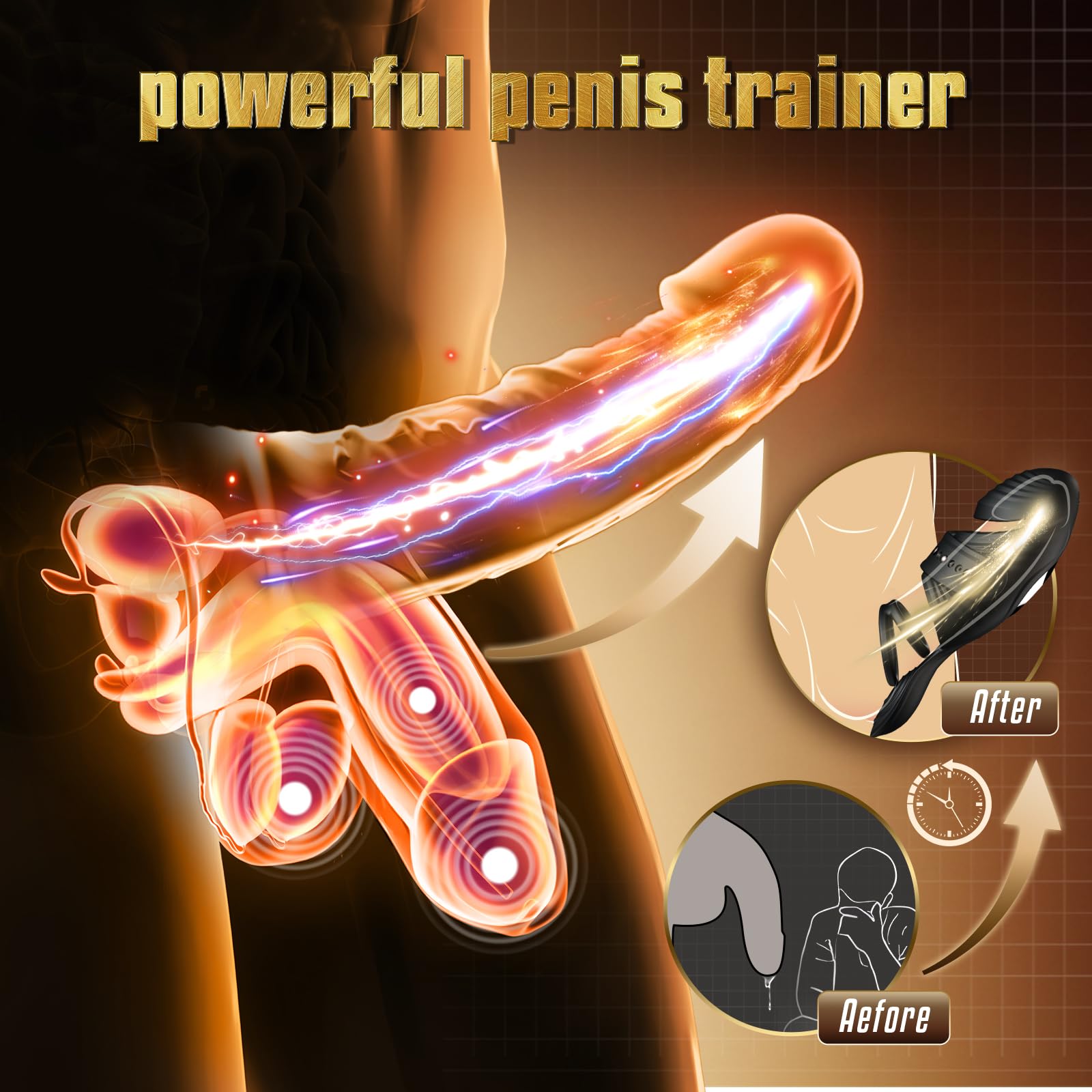 Premium Triple Motor Male Masturbator - 4-in-1 Adjustable Penis Trainer with 10 Vibration Modes, Dual Cock Rings & Remote Control - Powerful Male Sex Toy for Solo Play, Couples Fun & Penis Enhancement Training