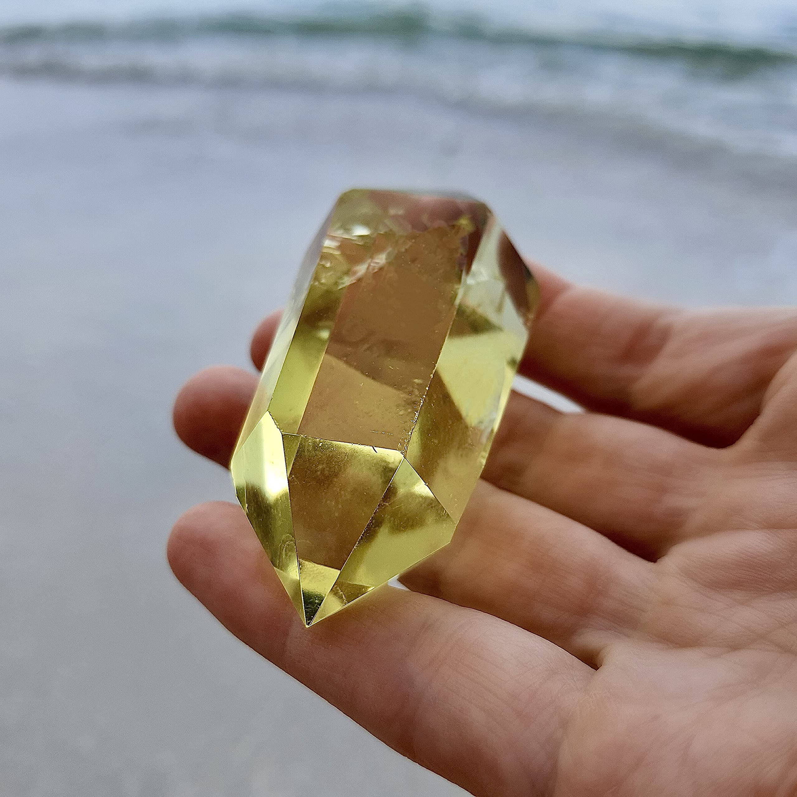 Natural Pure Citrine Crystal - Large Double Terminated Healing Stone for Manifesting Dreams & Wealth | Manipura Chakra Cleansing | Metaphysical Meditation & Reiki Energy | Perfect for Home Decor, Yoga Practice & Spiritual Gifts