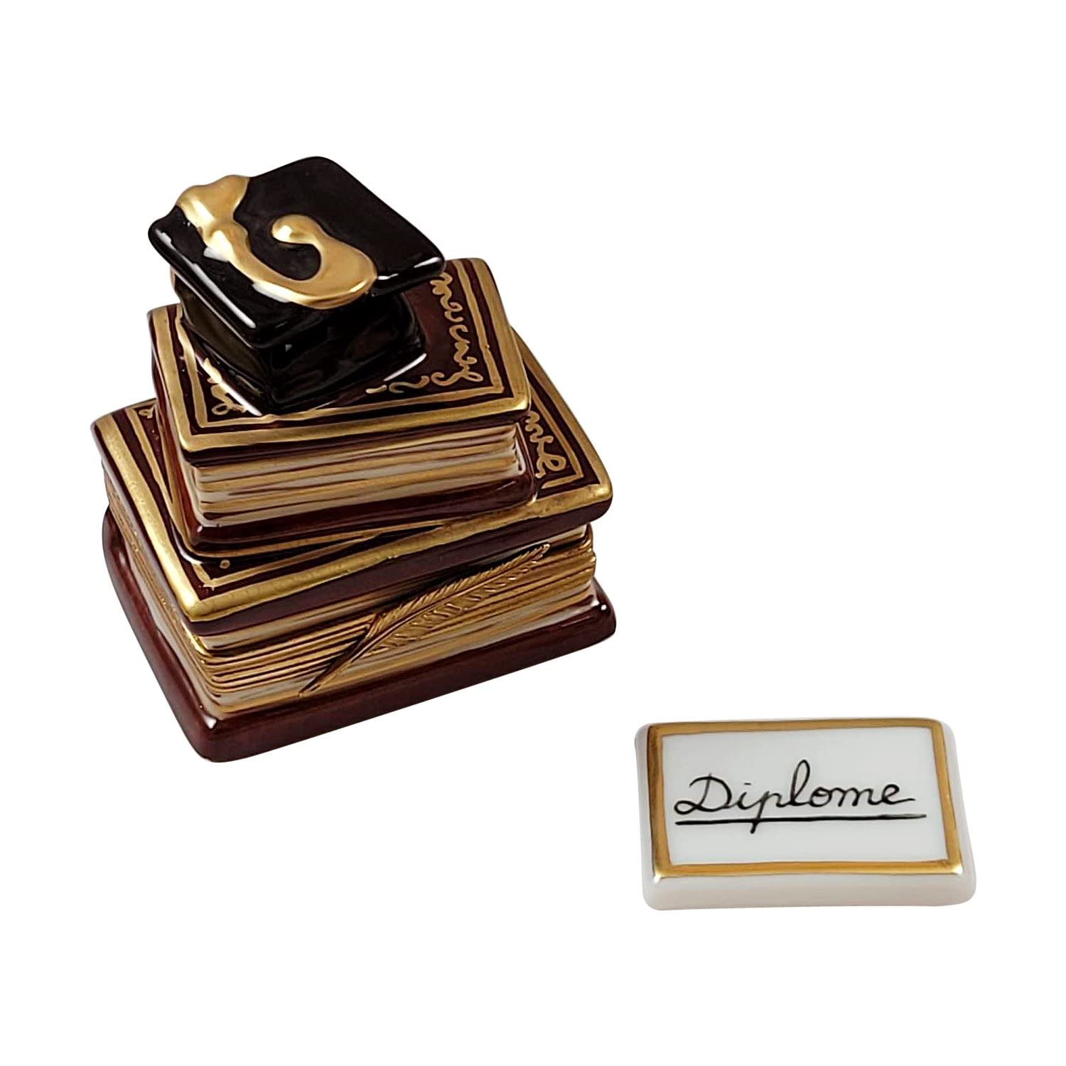 Graduation Keepsake Box - Limoges Porcelain Gift with Cap & Removable Diploma | Perfect Graduation Gift for Students, Teachers & Loved Ones | Commemorate Achievements & Special Moments