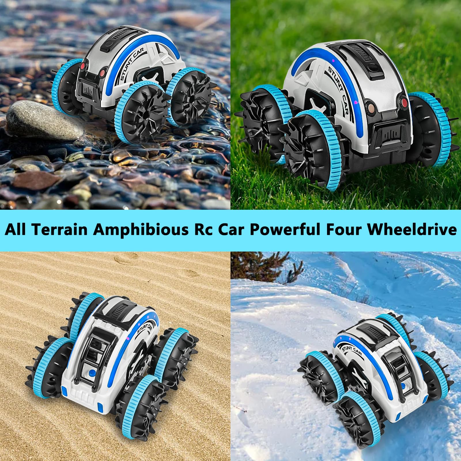 Cheerwing 2.4GHz Amphibious RC Car - All Terrain Waterproof Remote Control Stunt Vehicle with 360° Flips for Boys & Girls | Perfect for Outdoor Play, Pool Parties & Backyard Adventures
