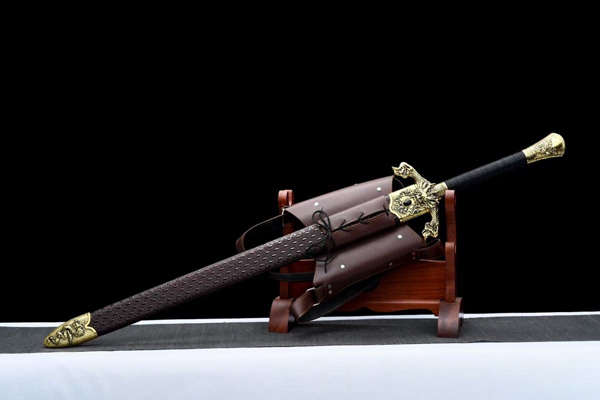 Handmade Chinese Flying Dragon Jian Sword - High Carbon Steel Battle Ready Blade for Martial Arts, Cosplay & Collectors