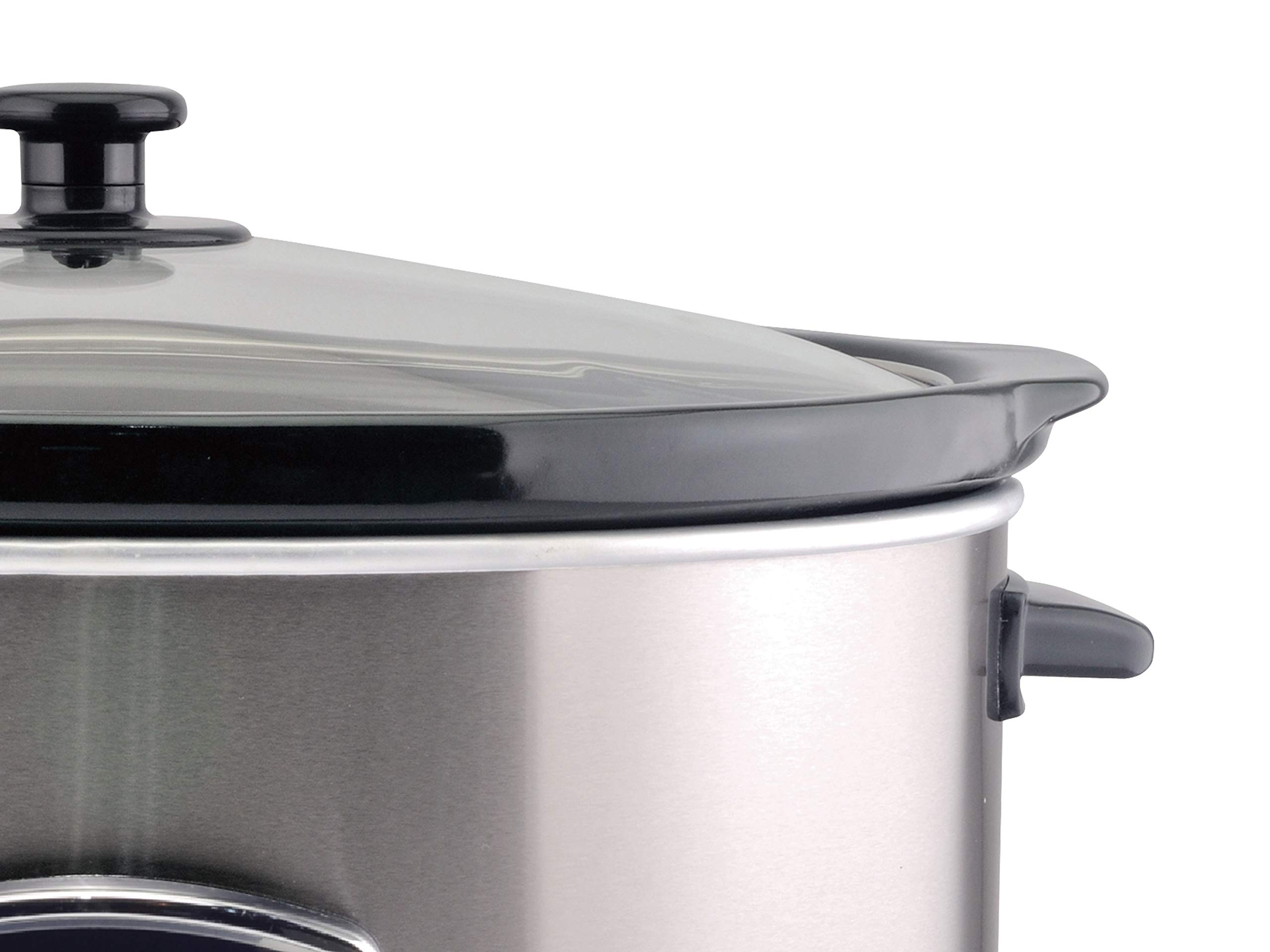 BEPER BC.510 Digital Slow Cooker with Removable Pot - 4.5L Stainless Steel, 3 Cooking Settings & Programmable Timer - Dishwasher Safe - Perfect for Soups, Stews & Family Meals