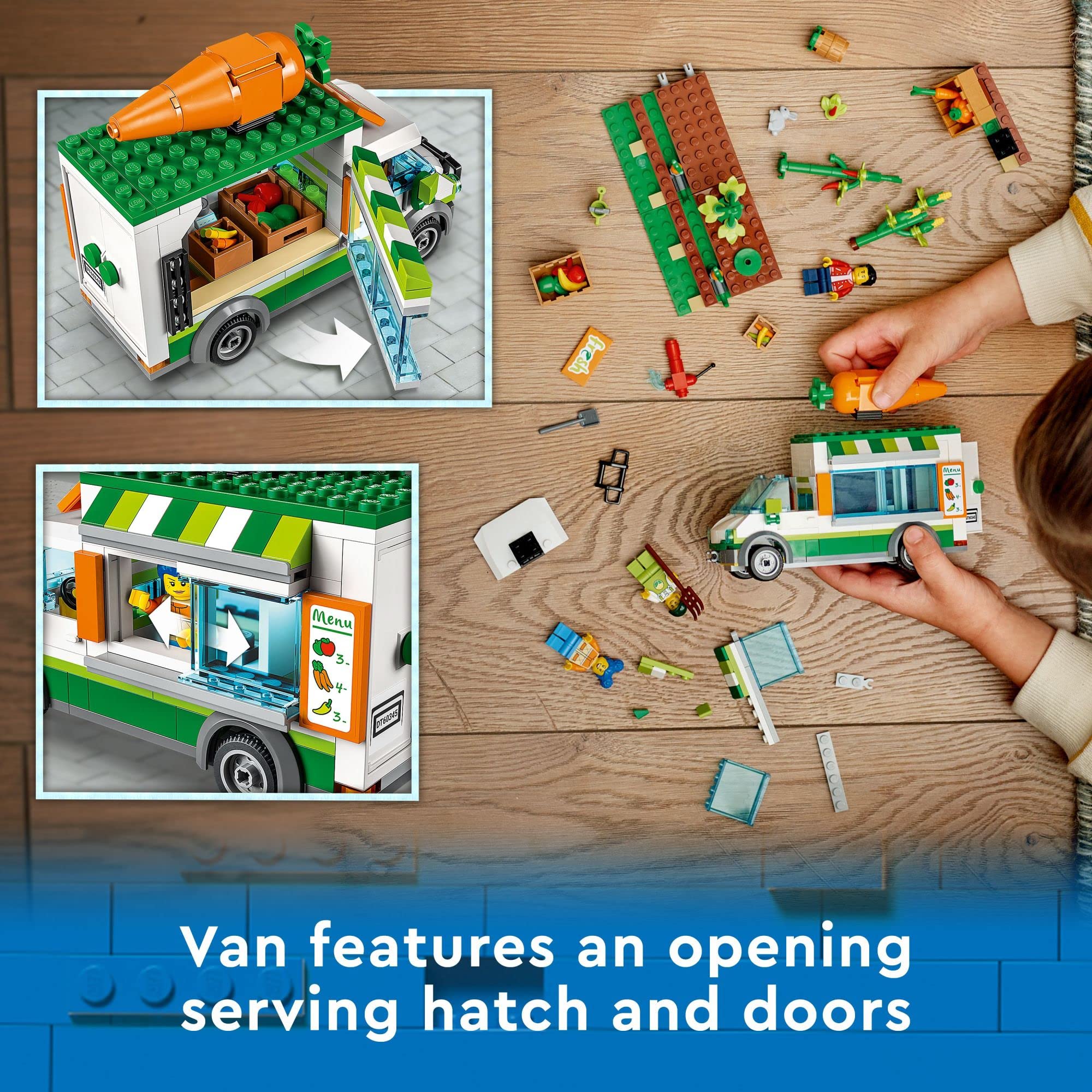 LEGO 60345 City Farmers Market Food Truck Toy Set with Van & Food Stand - Fun Farm-Themed Building Kit for Kids Ages 5+ | Pretend Play, Birthday Gift & STEM Learning Activity