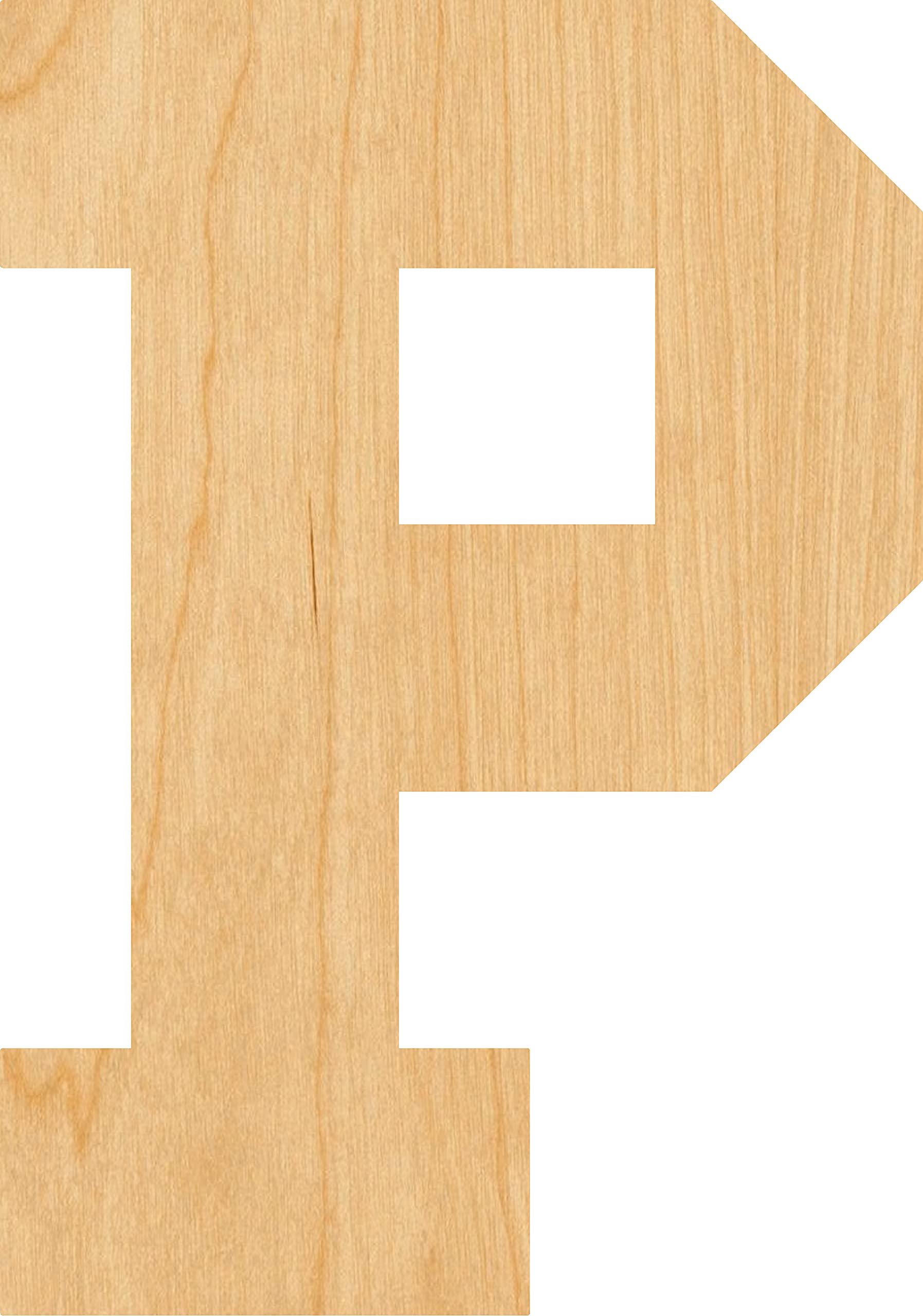4 Inch Letter P Wooden Laser Cutout - DIY Craft Supply for Home Decor, Scrapbooking, and Party Decorations
