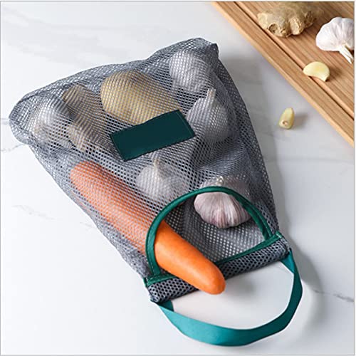 VALINK Reusable Cotton Mesh Grocery Bags - 4 Pack Eco-Friendly Produce Bags for Fruits, Vegetables & Garlic Storage - Breathable Kitchen Shopping Bags with Handles for Farmers Market & Zero Waste Lifestyle