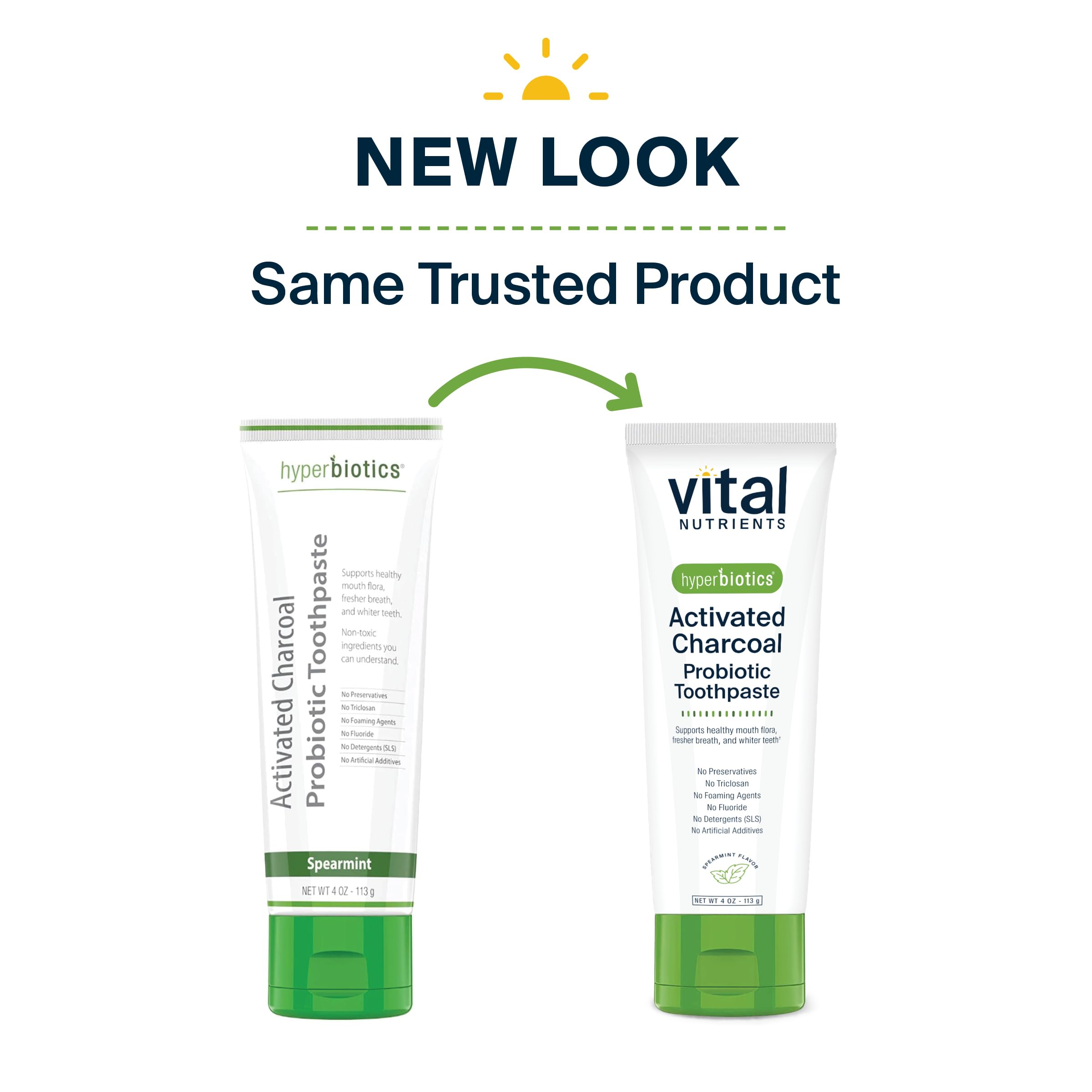Vital Nutrients Hyperbiotics Activated Charcoal Probiotic Toothpaste - Fluoride Free with Oral Probiotics for Healthy Mouth Flora, Fresh Breath & Teeth Whitening | Vegan Formula (4 oz) | Ideal for Daily Oral Care & Natural Whitening Routine