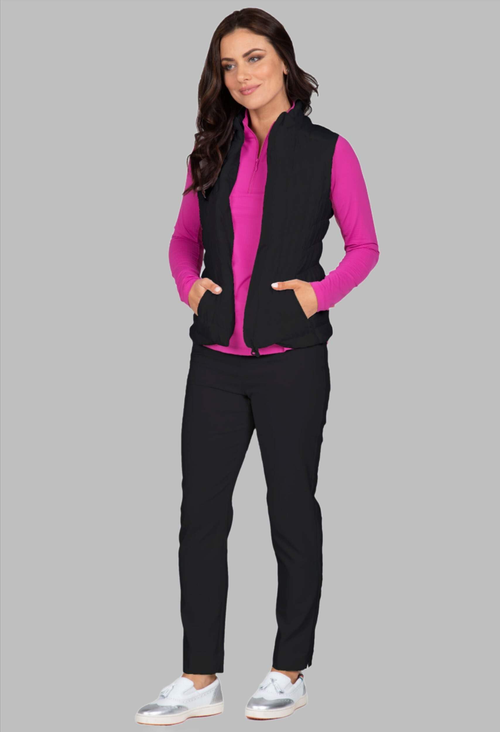IBKUL Women's Lightweight Warm Sleeveless Solid Vest - Breathable Winter Layering Piece for Outdoor Hiking, Running & Casual Wear (Model 31000)