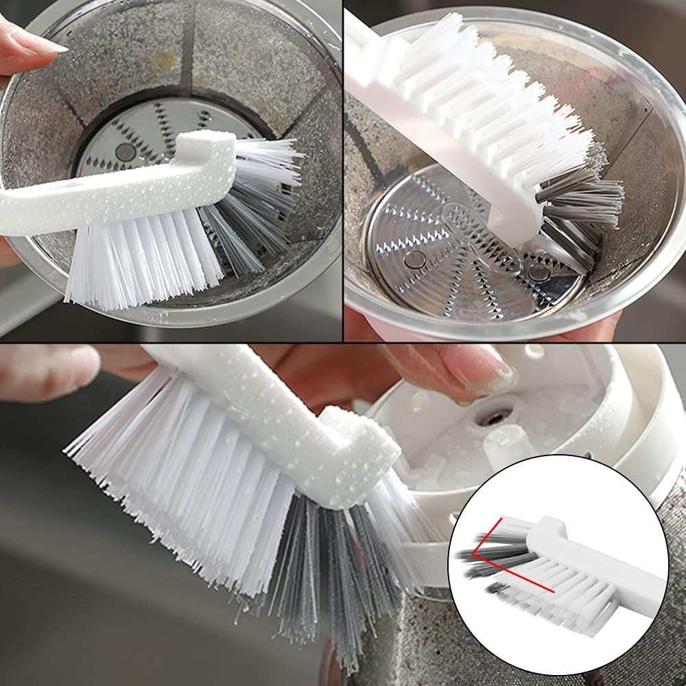 Oruuum 6-Piece Cup Cleaning Brush Set - Heavy Duty Right Angle Scrub Brushes for Kitchen, Bottles, Sinks & Tile Lines - Stiff Bristle Dish Brush for Pots, Pans & Juicer Cleaning - Perfect for Household, Bathroom & Hard-to-Reach Corners
