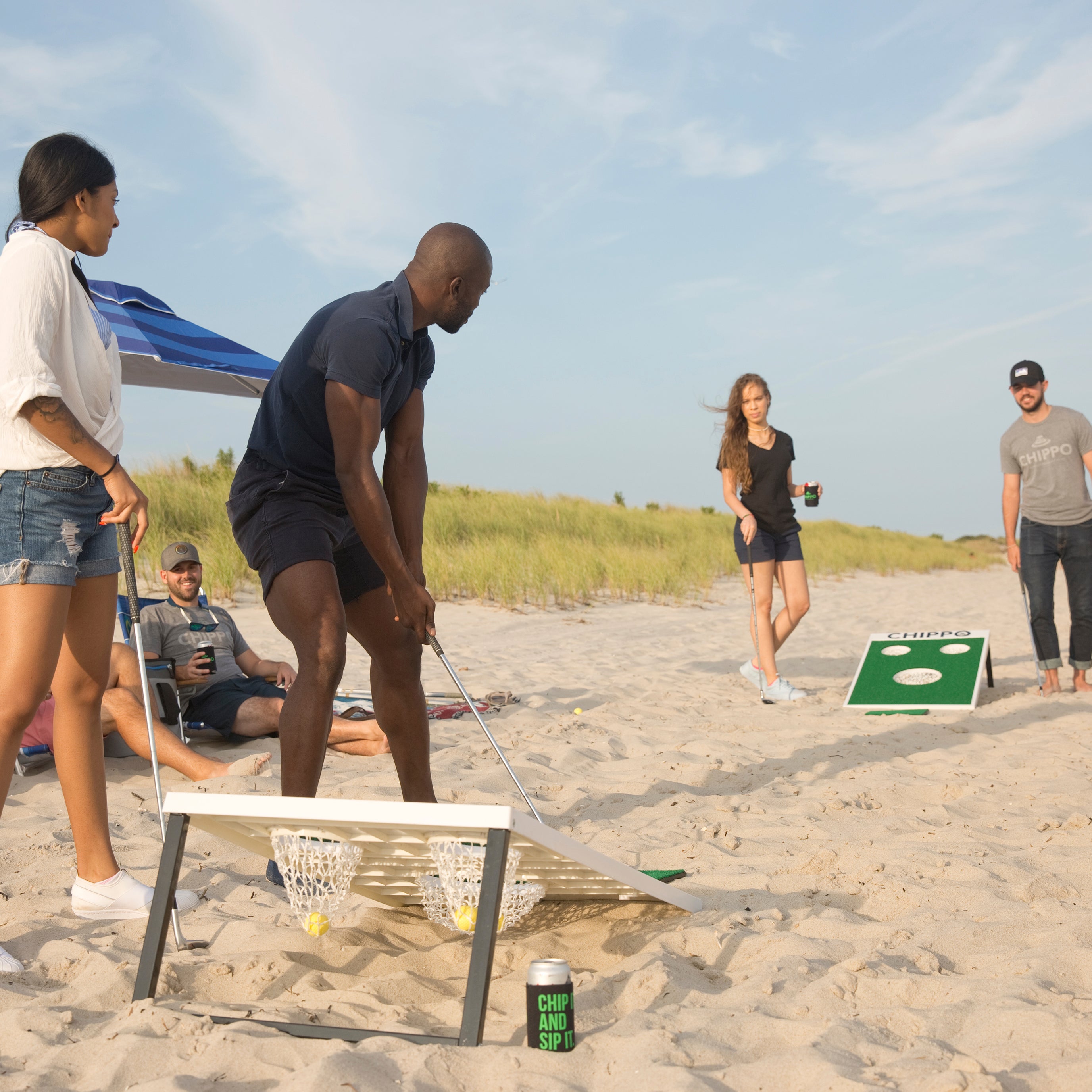 Chippo Golf Game Set - Portable Backyard & Beach Golf Practice with Chipping Balls & Target Mat - Fun Outdoor Activity for Adults & Kids