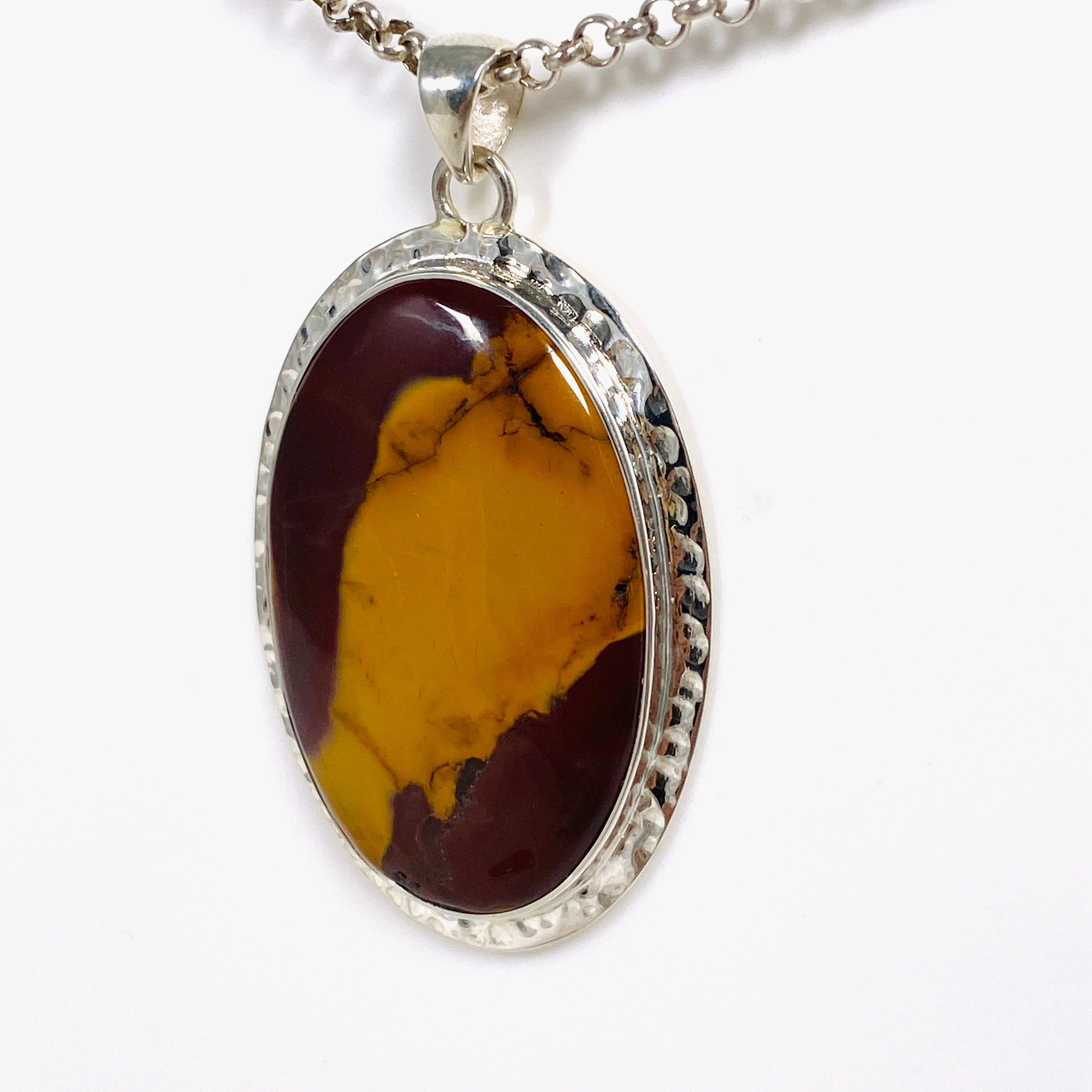 Natural Mookaite Gemstone Oval Pendant Necklace KPGJ4145 - Elegant Handmade Jewelry for Women, Gift for Her, Perfect for Everyday Wear & Special Occasions