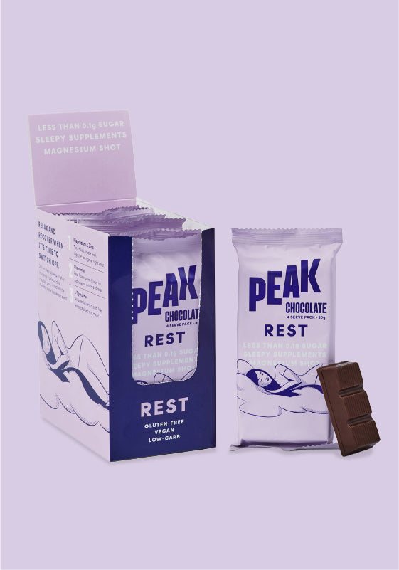 Peak Rest (OG) Chocolate - Premium Dark Chocolate for Relaxation & Sleep Support - Perfect for Nighttime, Stress Relief & Healthy Indulgence