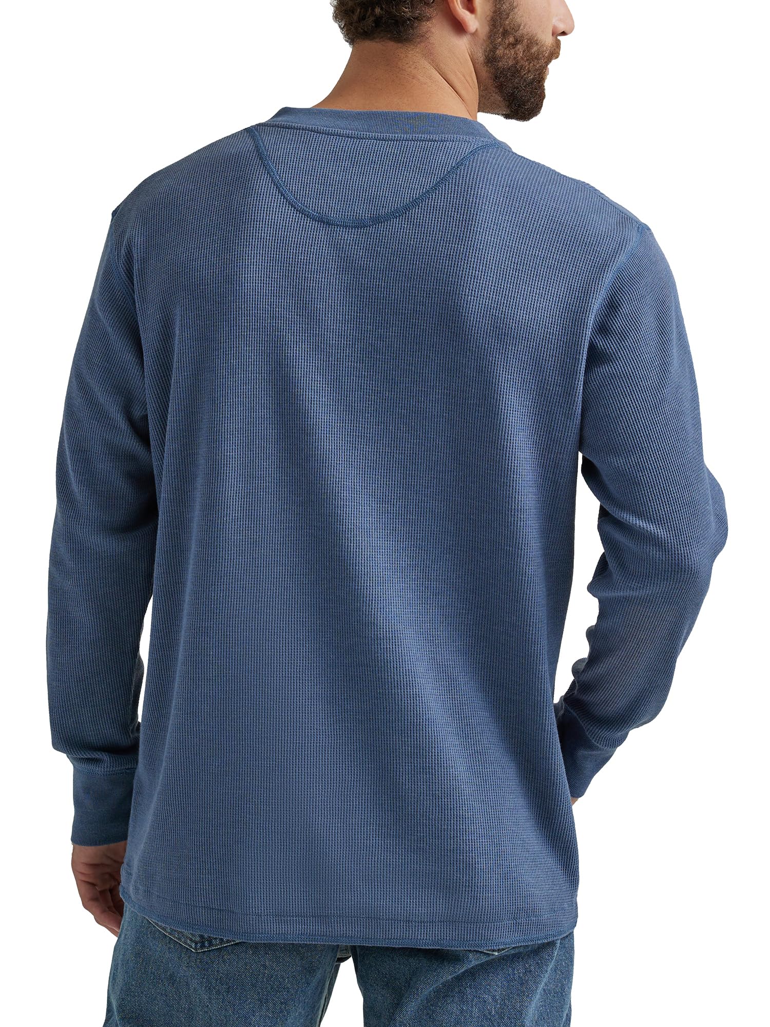 Wrangler Authentics Men's Long Sleeve Waffle Henley Shirt - Comfortable Thermal Crewneck Top for Casual Wear, Outdoor Activities & Layering in Cold Weather