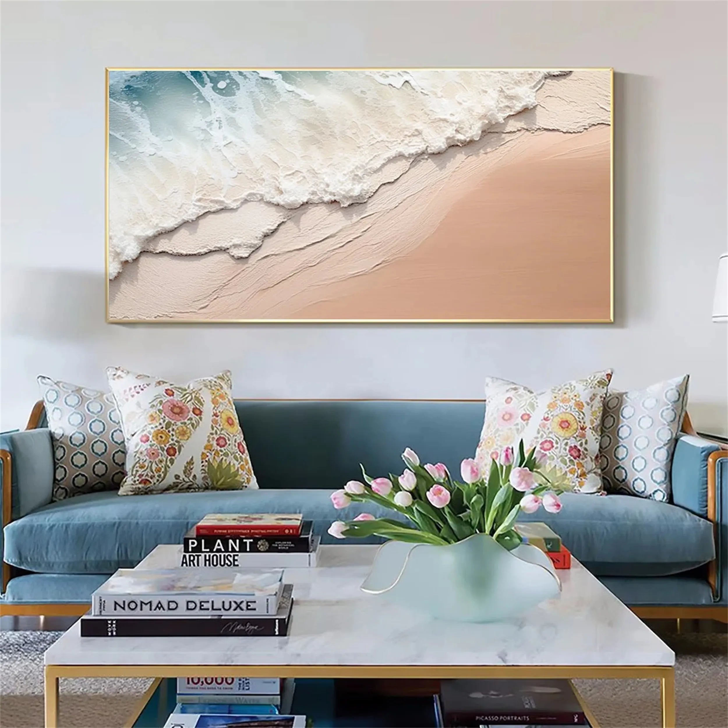 Ocean and Sky Painting #OS117 - Stunning Seascape Wall Art for Home & Office Decor - Perfect for Living Room, Bedroom, or Beach House