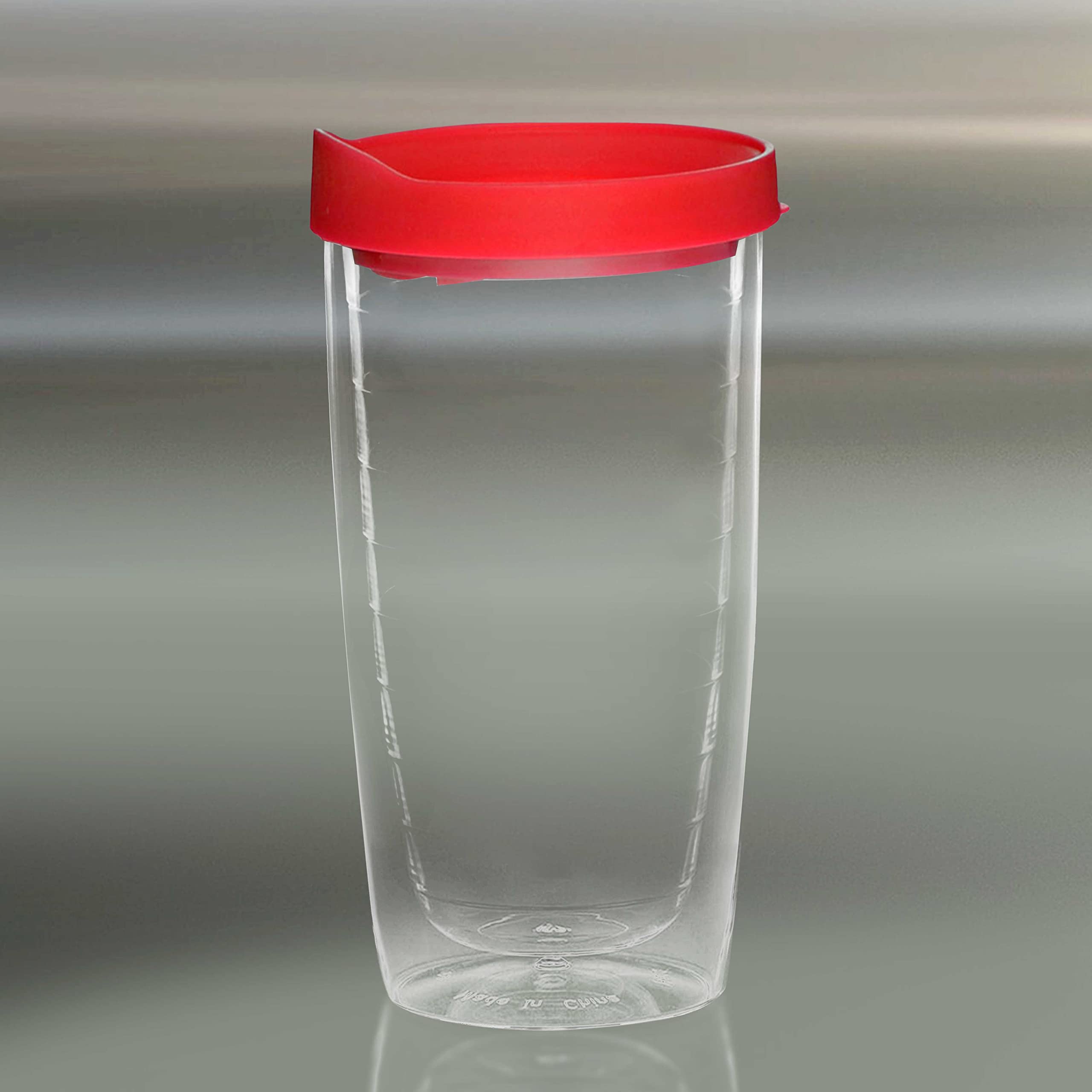 14 oz Double Wall Plastic Tumblers with Slide-Lock Lid - 6 Pack Insulated Travel Coffee Cups (Red) - Perfect for Hot/Cold Beverages, Office, Camping & Road Trips