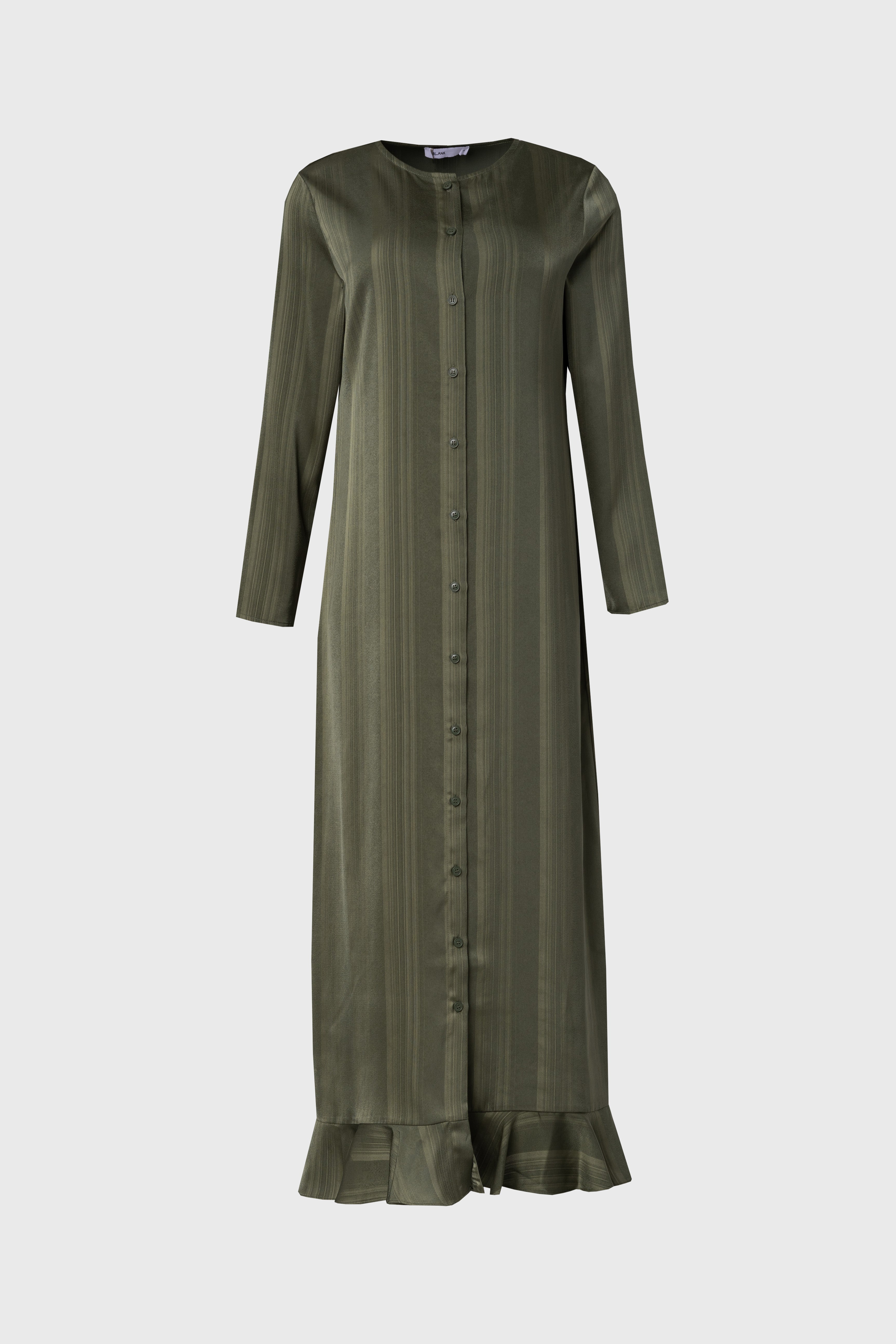 Green Striped Button Down Maxi Dress for Women - Flowy Long Sleeve Boho Chic Dress for Casual Wear, Beach Cover Up or Summer Vacation Outfits