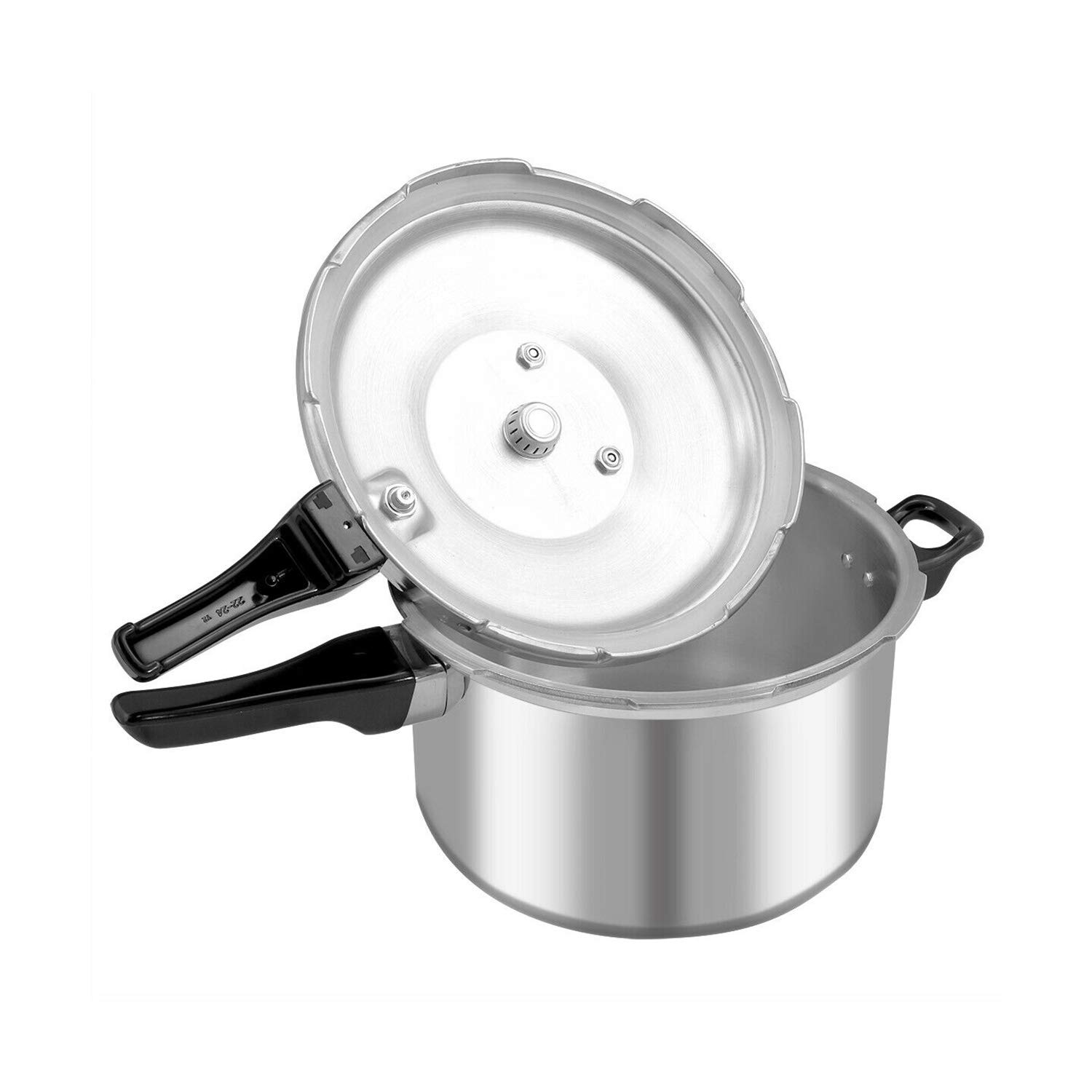 Premium 8 Quart Manual Aluminum Pressure Cooker with Steamer Basket - Fast Cooking, Large Capacity, Stay-Cool Handles & Auto Safety Lock - Ideal for Canning, Soups & Meal Prep (Silver)