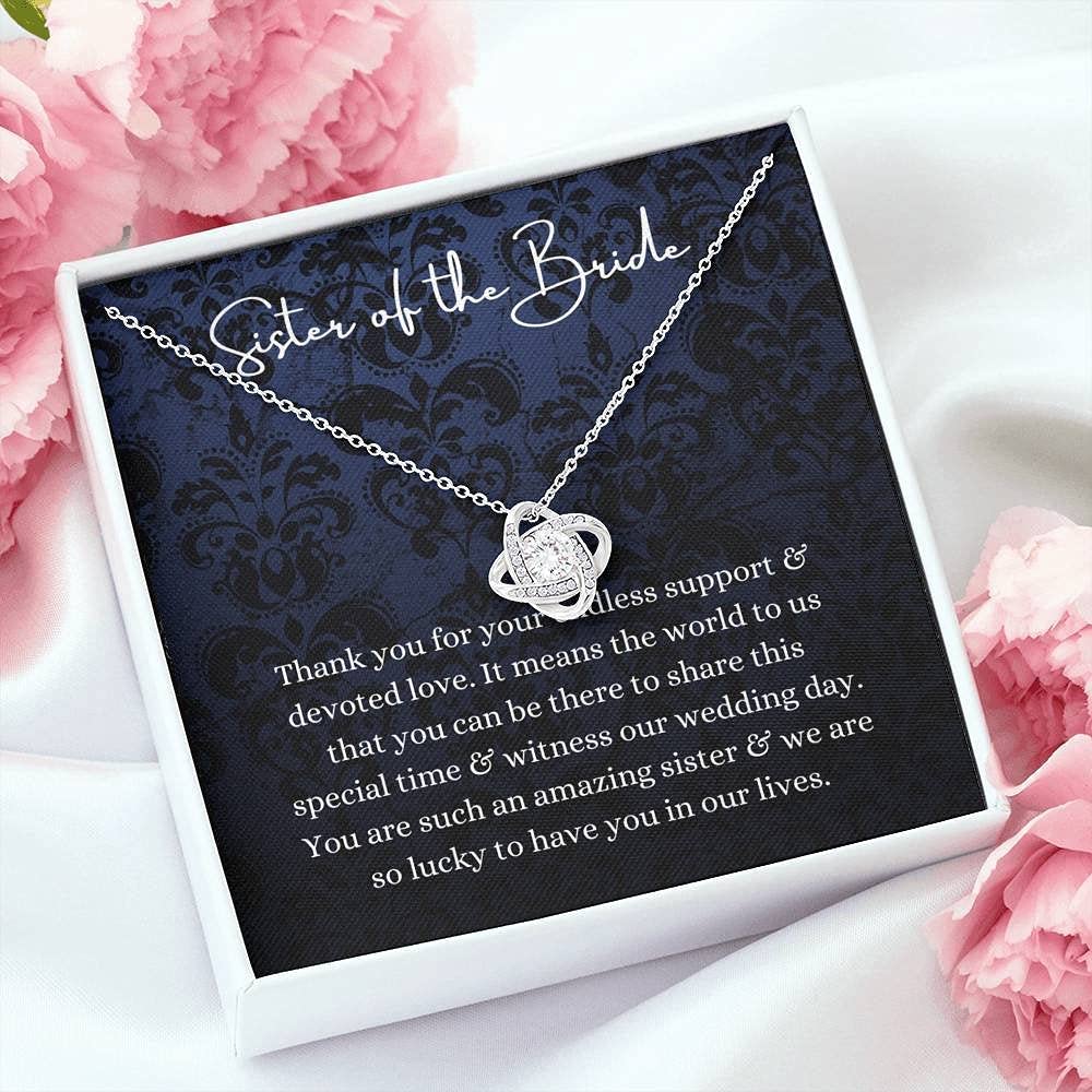 Love Knot Necklace - Elegant Sister of the Bride Jewelry Gift, Perfect Wedding Thank You Present from Bride & Groom, Bridal Party Appreciation Keepsake - Ideal for Weddings, Anniversaries & Special Occasions