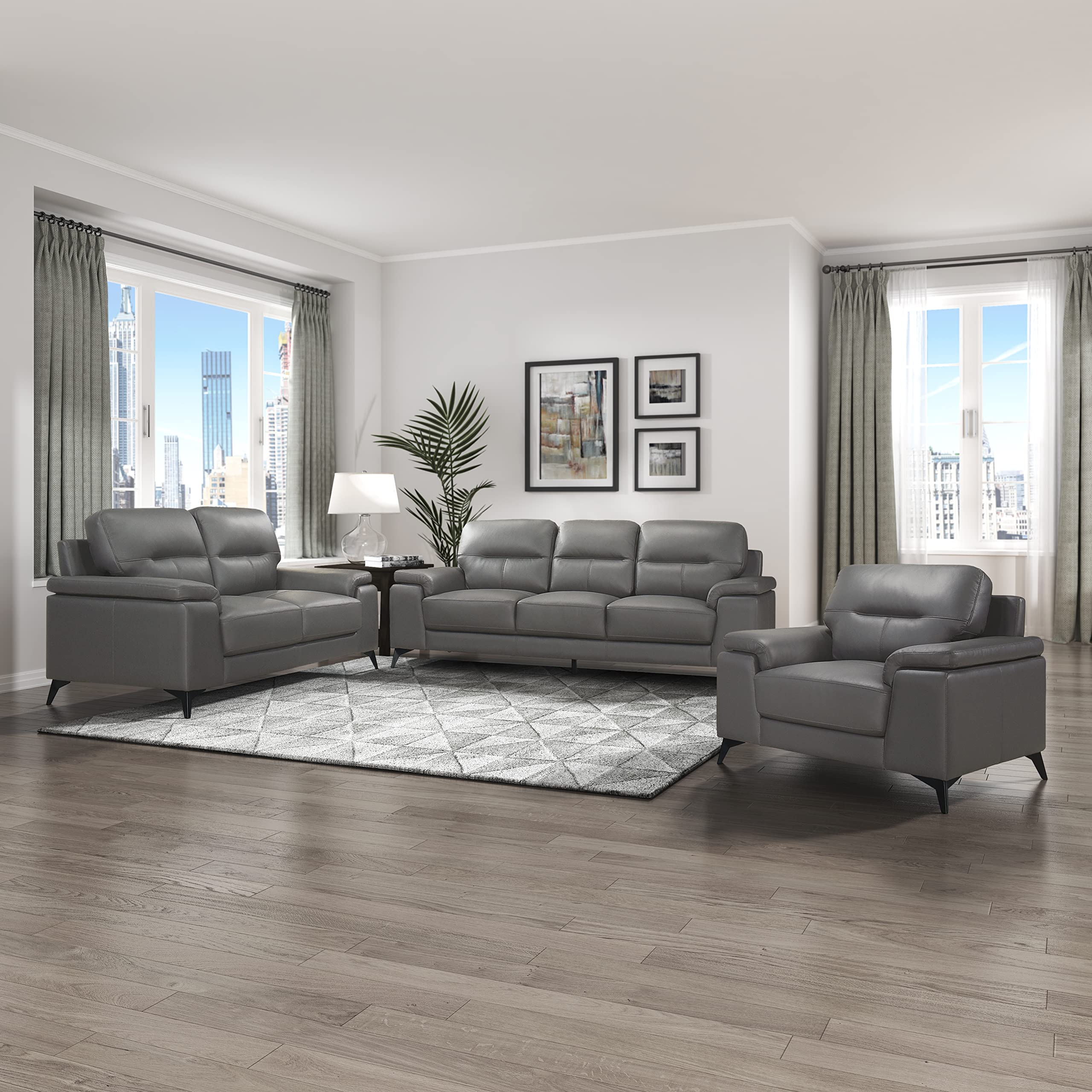 Lexicon Iglesia Modern Living Room Sofa - Dark Gray Fabric Couch for Small Spaces, Comfortable & Stylish - Perfect for Apartments, Condos, and Cozy Homes