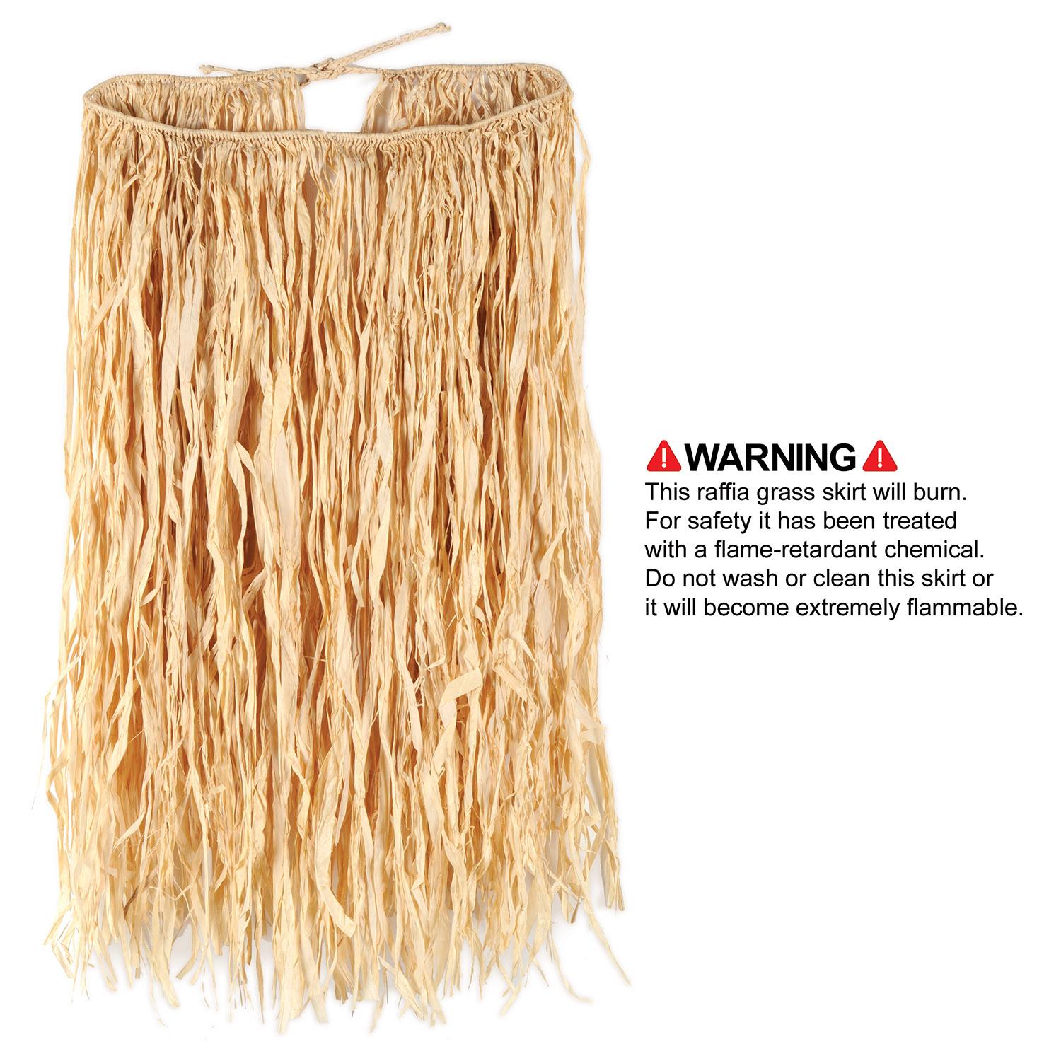 12 Pack Beistle Luau Party Adult Raffia Hula Skirt - Natural Color (32W x 30L) - Perfect for Hawaiian Themed Parties, Costume Events & Tropical Celebrations