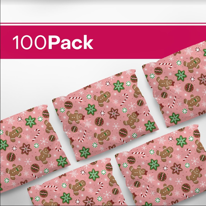 Baking Spirits Bright 10x13 Inch Poly Mailers - Durable Shipping Envelopes for Ecommerce, Small Business & Holiday Packages - Perfect for Baking Kits, Cookie Exchanges & Christmas Gifts