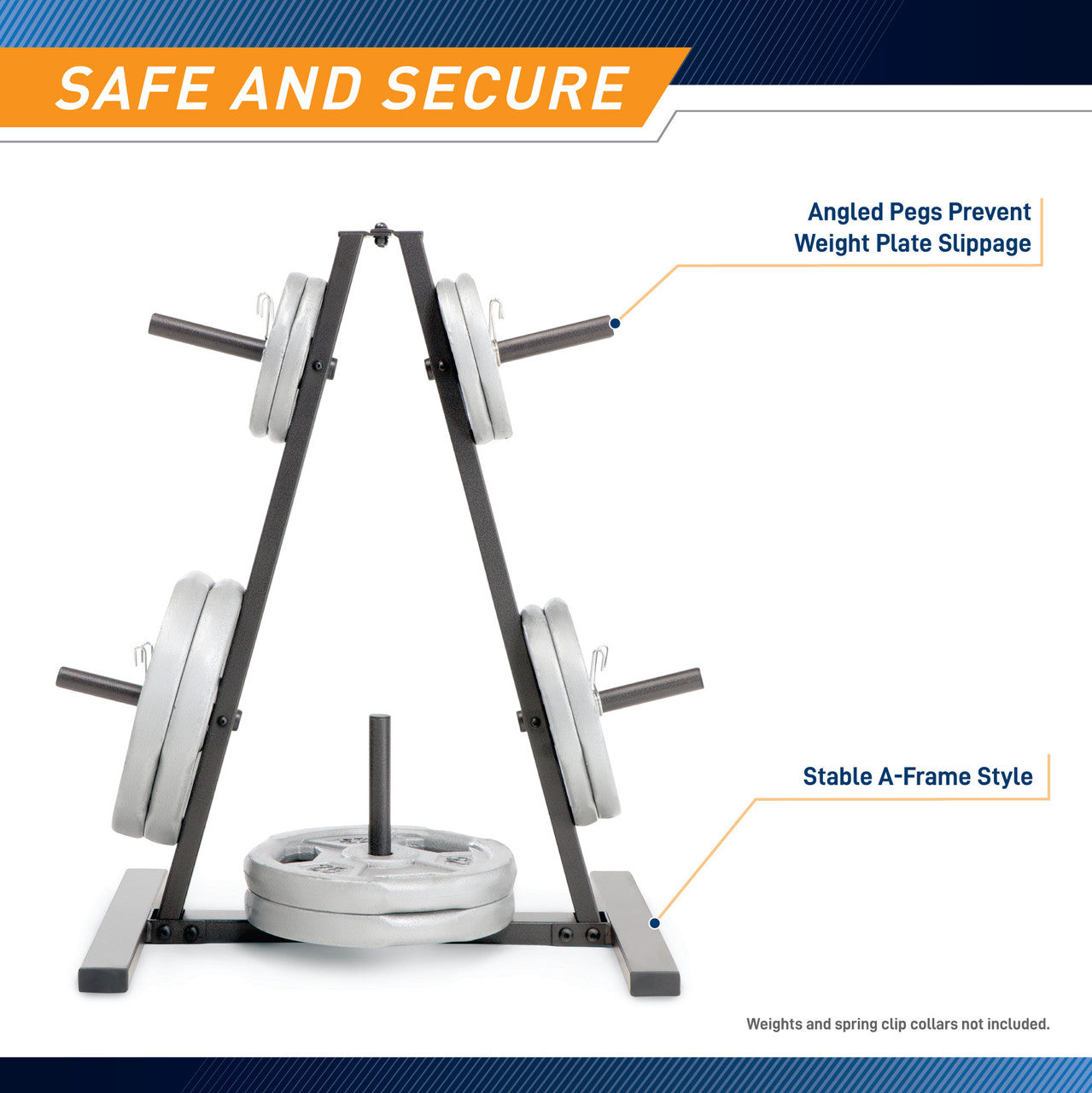 Marcy Standard Weight Plate Tree | PT 5733 - Heavy Duty Weight Plate Storage Rack for Home Gym & Commercial Use | Perfect for Dumbbell, Barbell & Olympic Weight Plates Organization