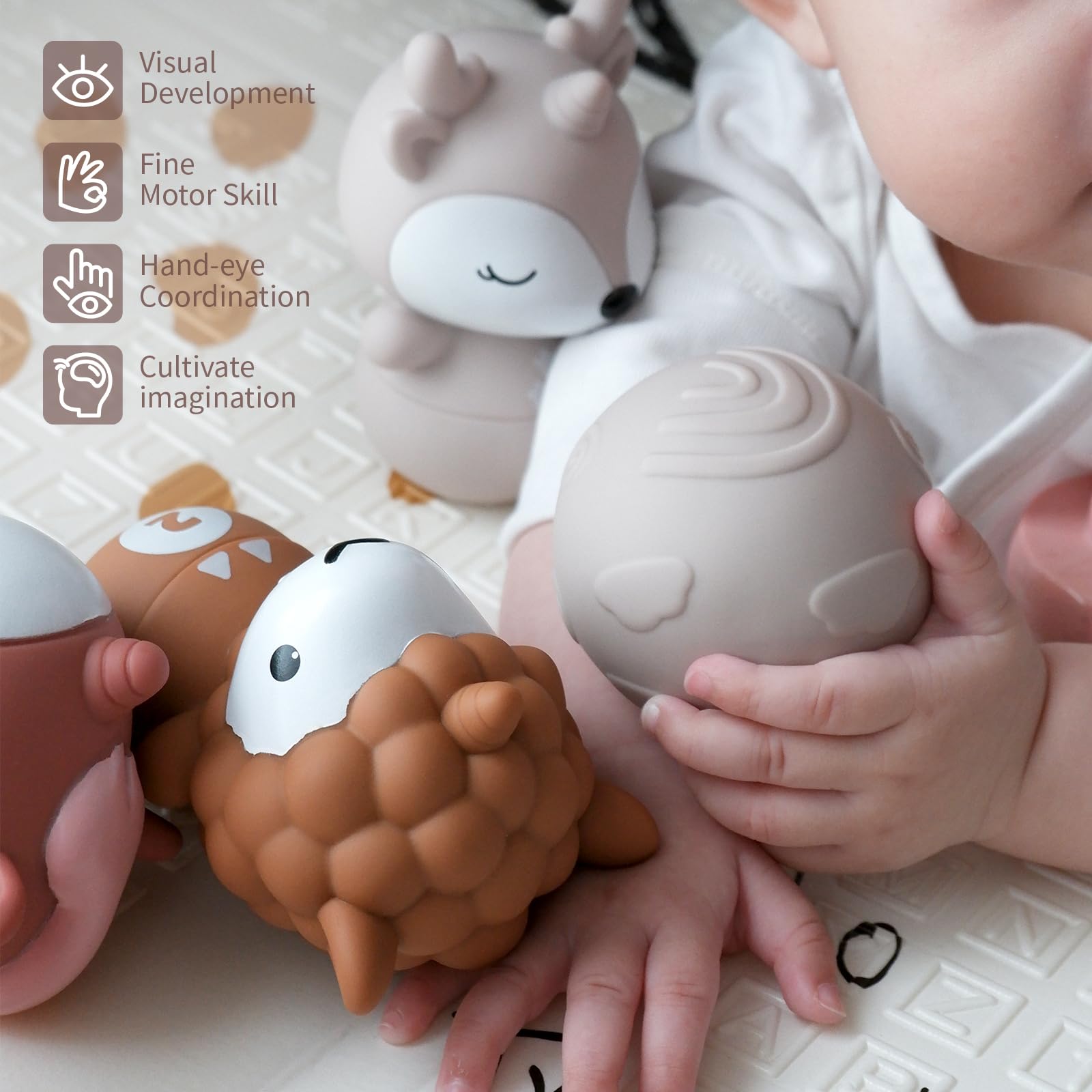Nueplay Kids Stacking & Nesting Toys Set - 6 Soft Bowling Pins & 2 Balls for Toddlers 6+ Months - Early Learning Baby Toys for Boys & Girls - Perfect for Indoor Play, Birthday Gifts & Developmental Activities