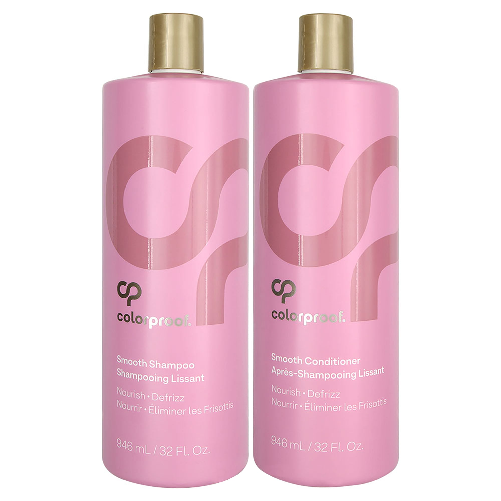 Colorproof Smooth Shampoo and Conditioner Set - 1 Liter Duo for Frizz Control & Hydration ($198 Value) | Salon-Quality Hair Care for Smooth, Shiny Locks at Home