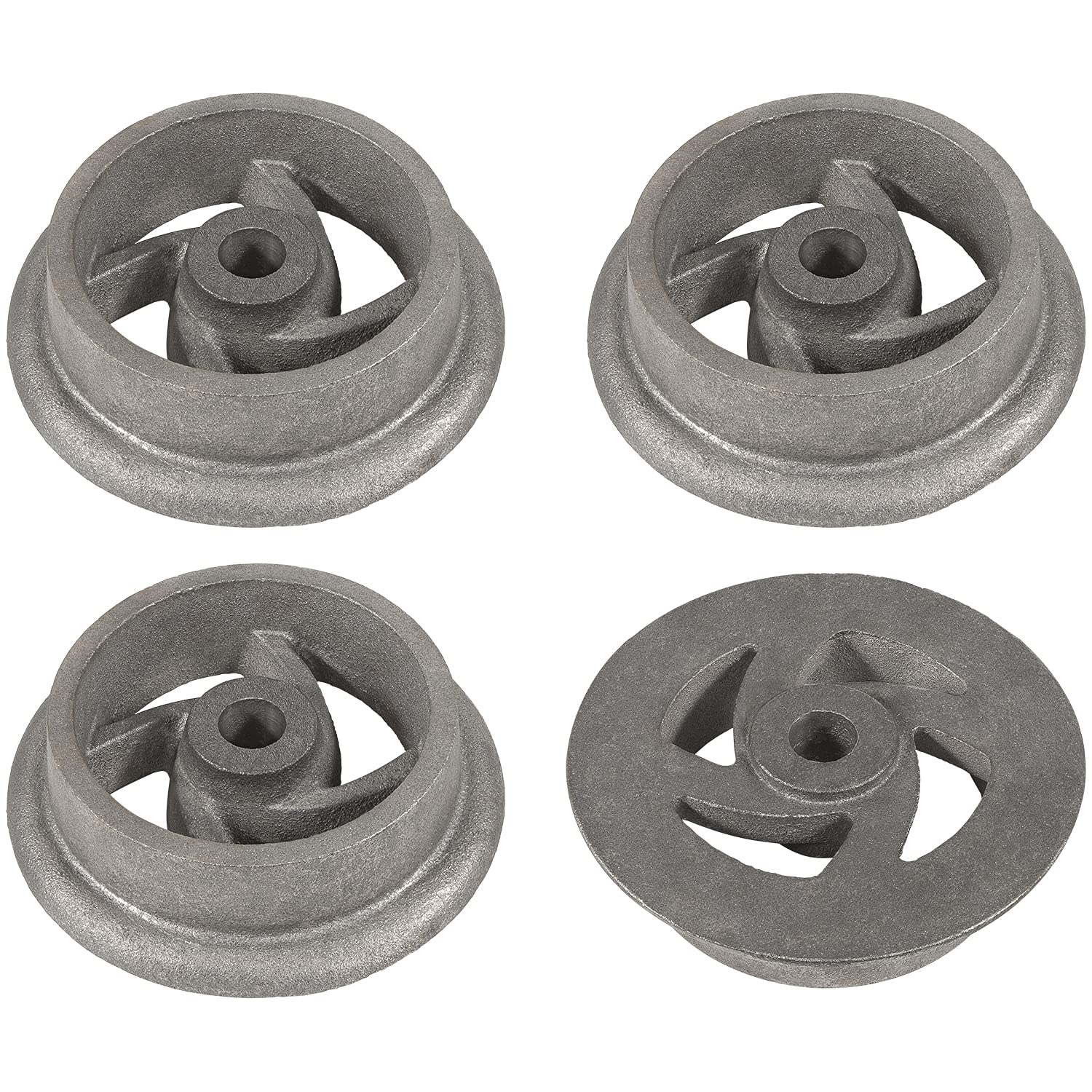 4-Piece Cast Iron Mining Ore Cart Wheel Set for Large Model Mine Cars - 7 1/4 Inch Small Track Wheels - Perfect for Model Railroads, Mining Displays & Historical Dioramas