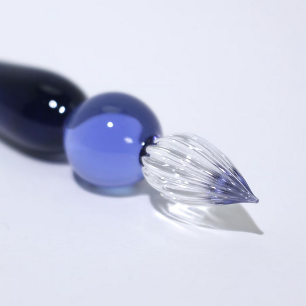 Japanese Glass Dip Pen - Crown & Navy Colors, Elegant Calligraphy Writing Tool for Artists & Writers - Perfect for Hand Lettering, Sketching & Creative Gift Ideas