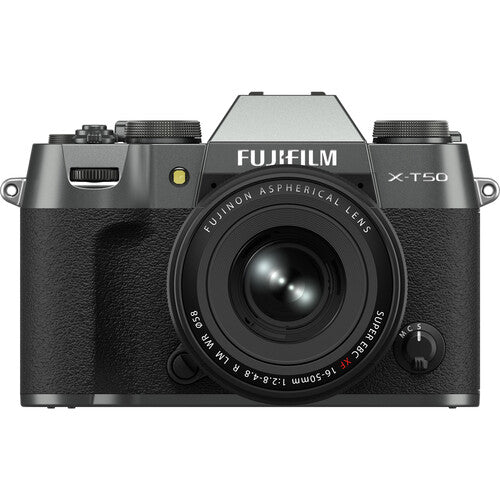 FUJIFILM X-T50 Mirrorless Camera with XF16-50mm F2.8-4.8 R LM WR Lens Kit (Charcoal Silver) - Perfect for Travel Photography & Vlogging