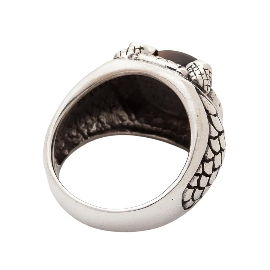 Gothic Claw Tiger Eye Sterling Silver Men's Ring for Gothic Fashion, Punk Style & Alternative Jewelry Lovers