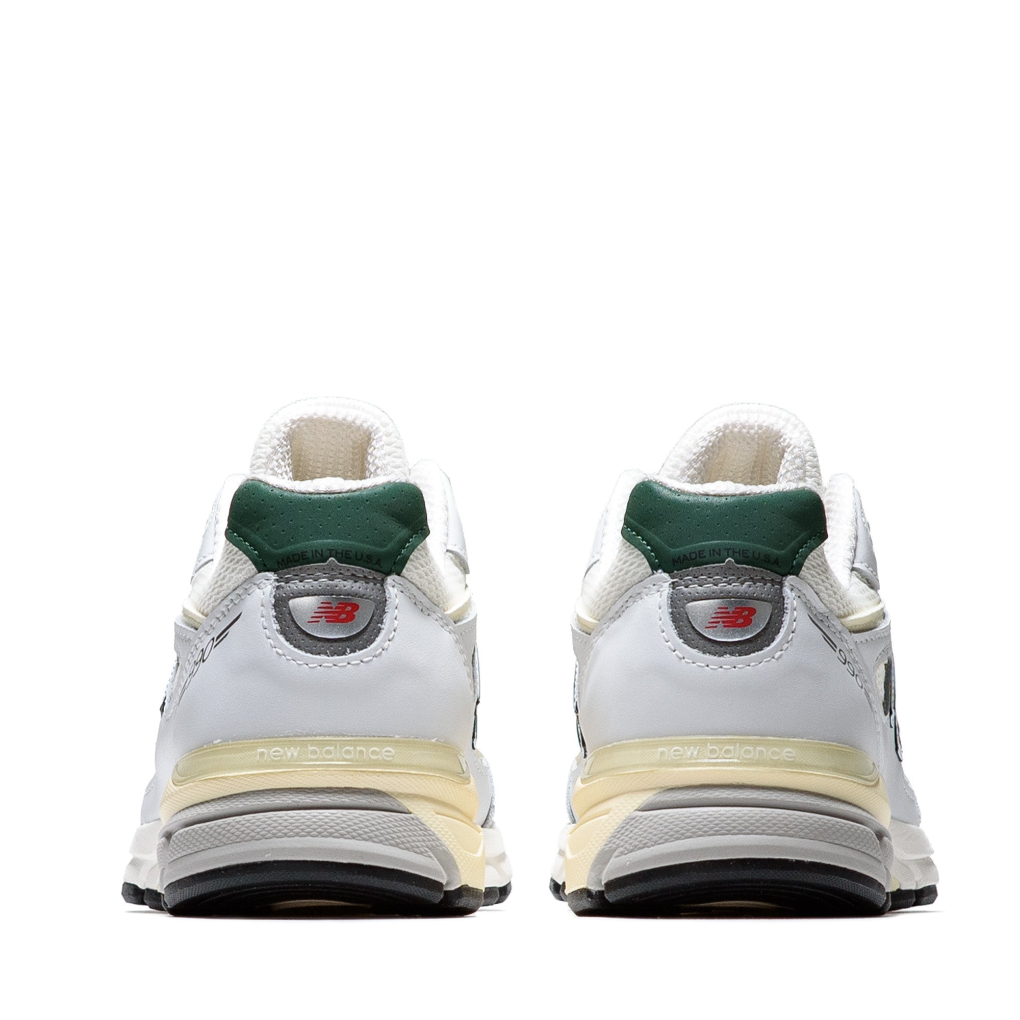 New Balance 990v4 Running Shoes Made in USA - White/Forest Green - Premium Comfort for Men & Women - Perfect for Jogging, Gym & Casual Wear