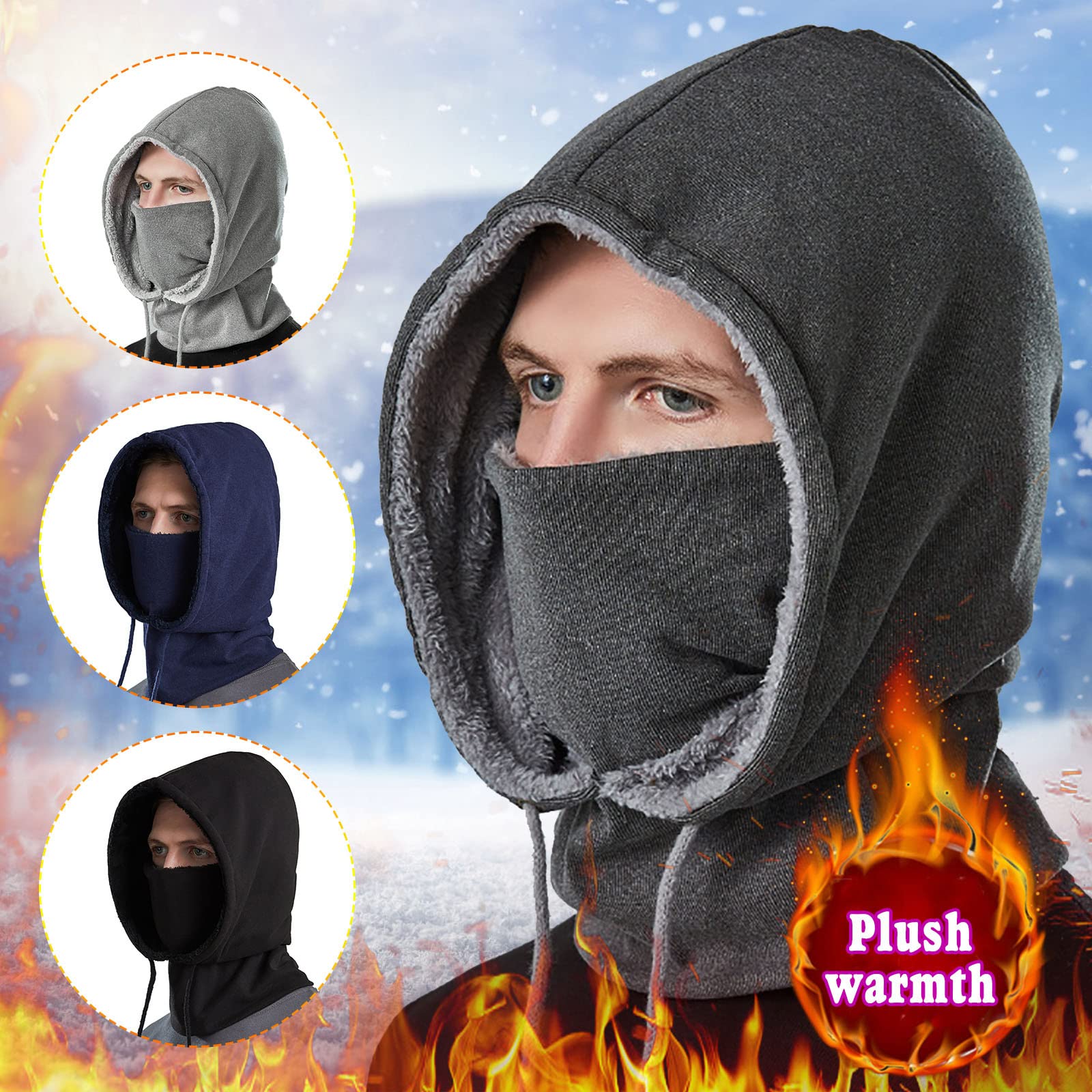 **Balaclava Ski Mask - Fleece Windproof Thermal Face Cover for Cold Weather - Winter Neck Warmer & Scarf Hood - Perfect for Skiing, Snowboarding, and Outdoor Activities**