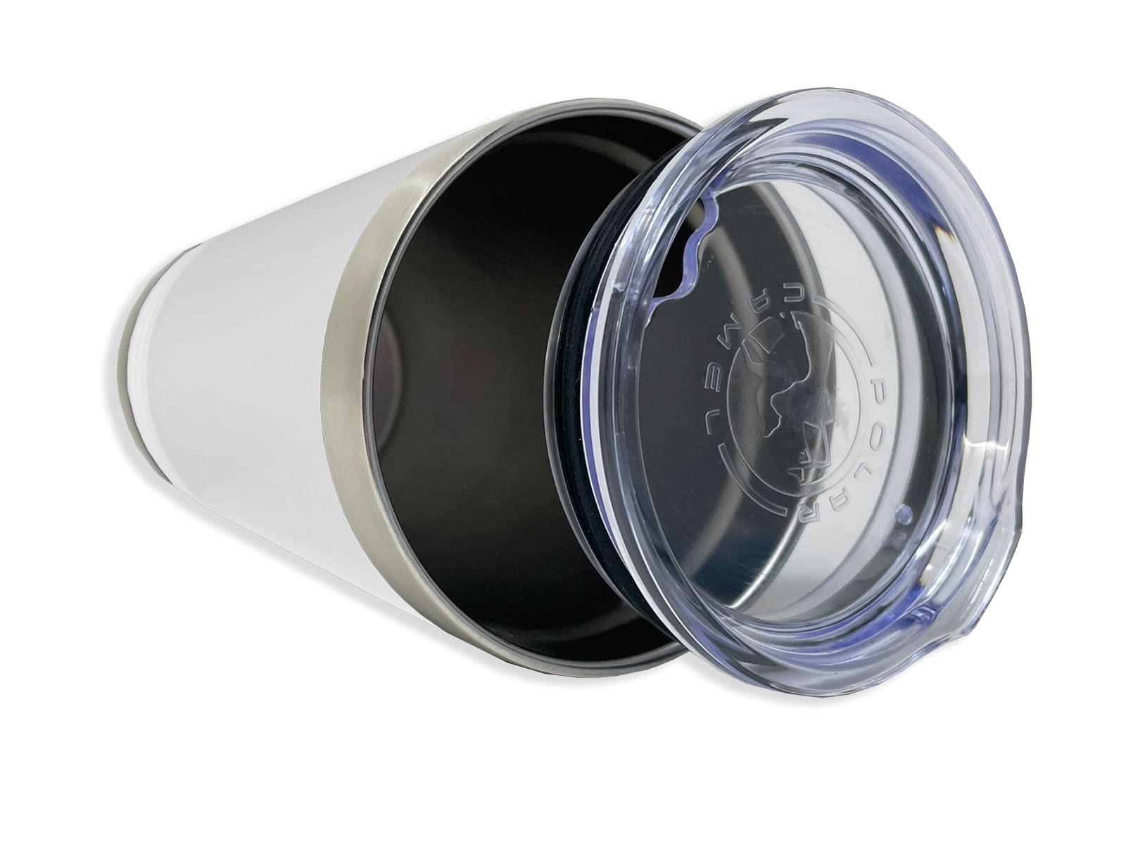 LaserGram 16oz Vacuum Insulated Stainless Steel Tumbler with Spider Design - Personalized Engraved Black Widow Pint Glass - Keeps Drinks Hot/Cold 24 Hours - Perfect for Coffee, Beer & Outdoor Activities (White)